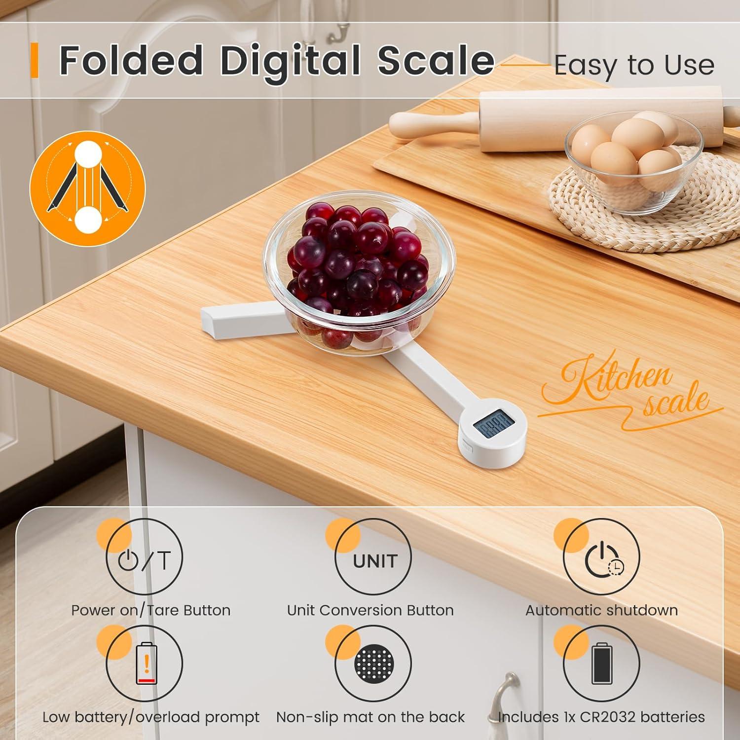Báscula de Cocina Digital Plegable Beewin 117g LCD