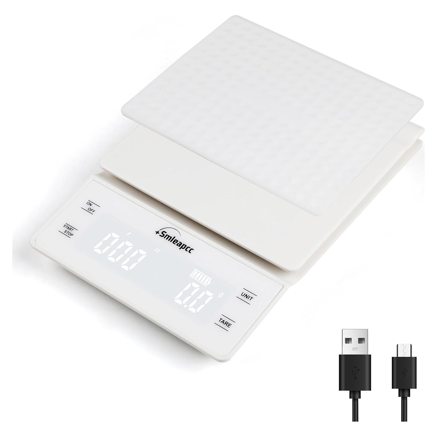 Báscula de Cocina Digital Smleapcc 3kg Alta Precisión Blanca