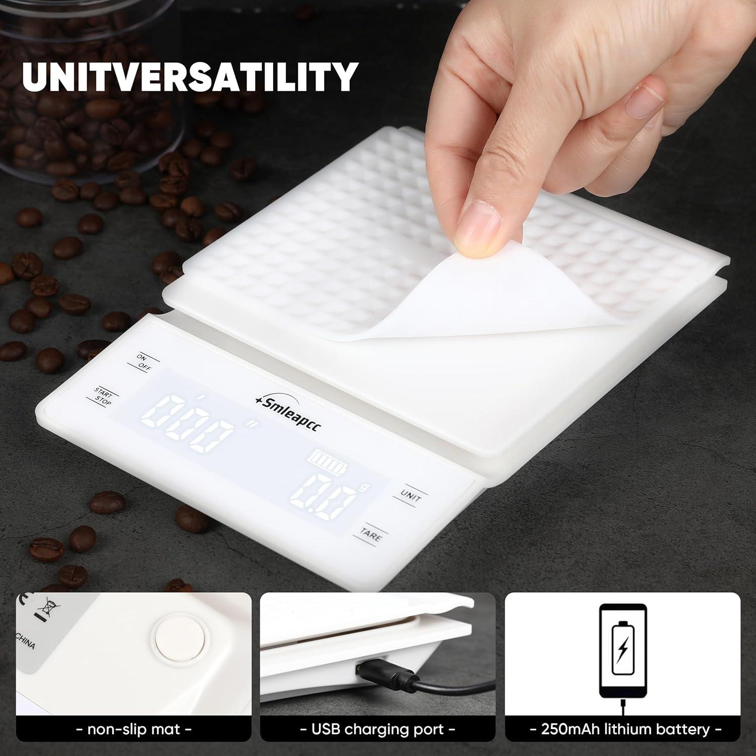 Báscula de Cocina Digital Smleapcc 3kg Alta Precisión Blanca