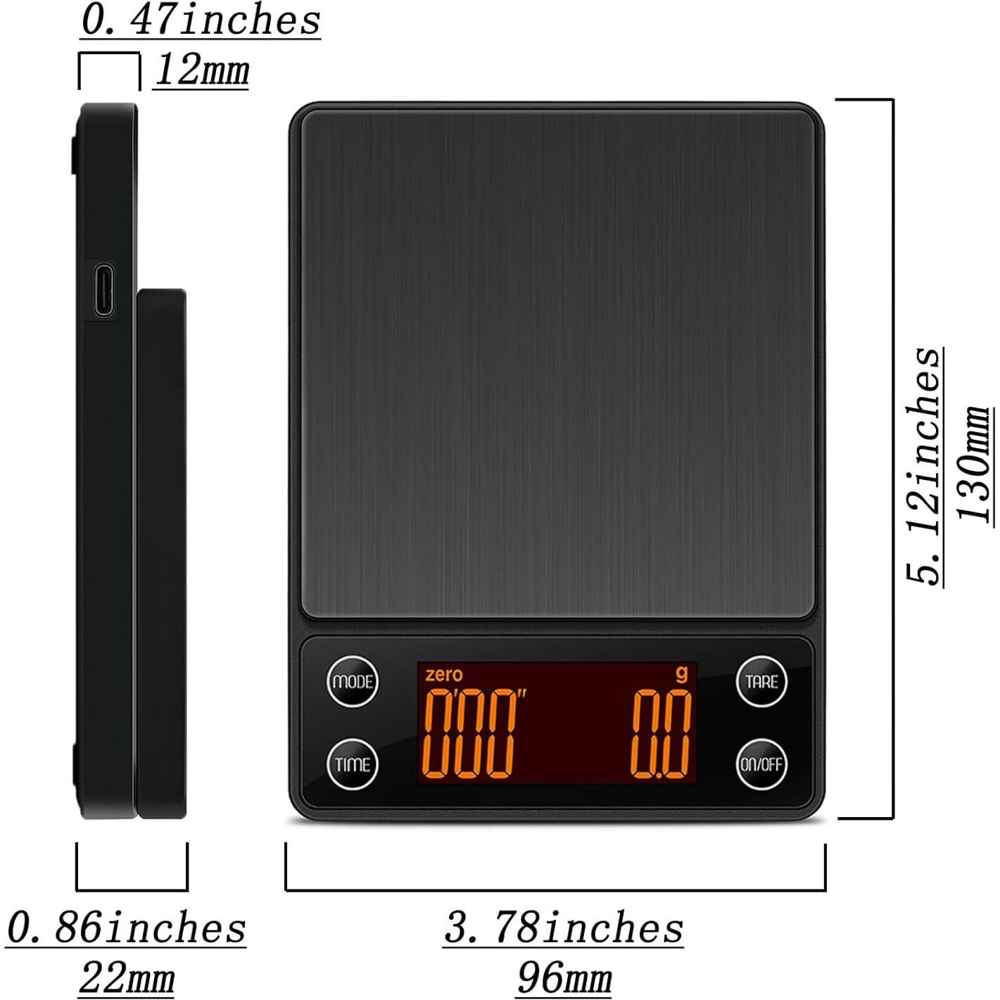 Báscula de Café Digital LUCKCENLY C100 3kg/0.1g Temporizador