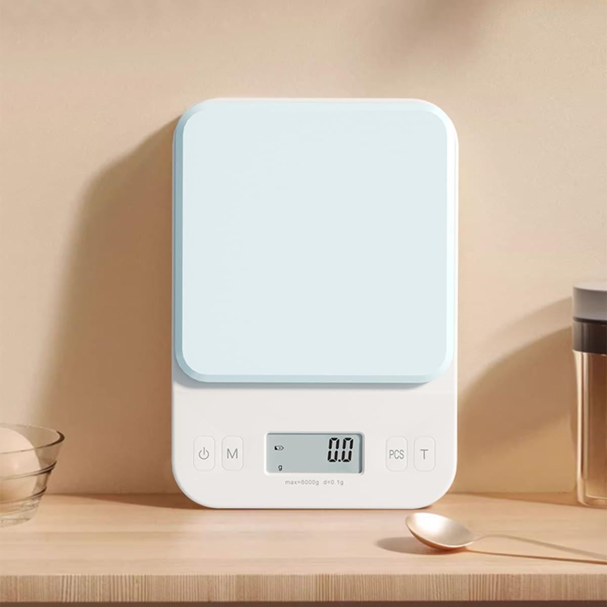 Balanza Digital de Cocina YRY Elfo Blanco 6kg/0.1g LCD Retroiluminado