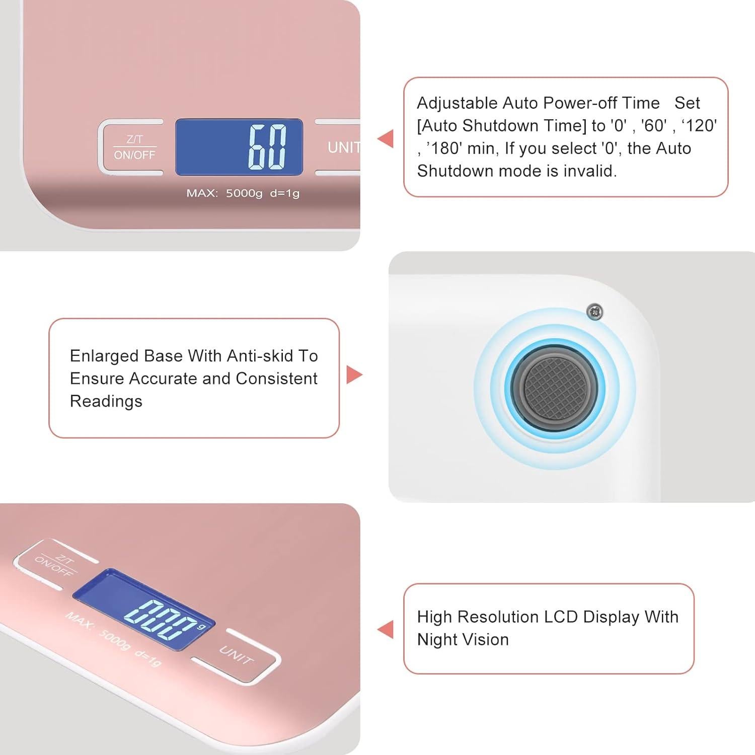 Báscula Digital Portátil Selegere 5kg/1g Oro Rosa