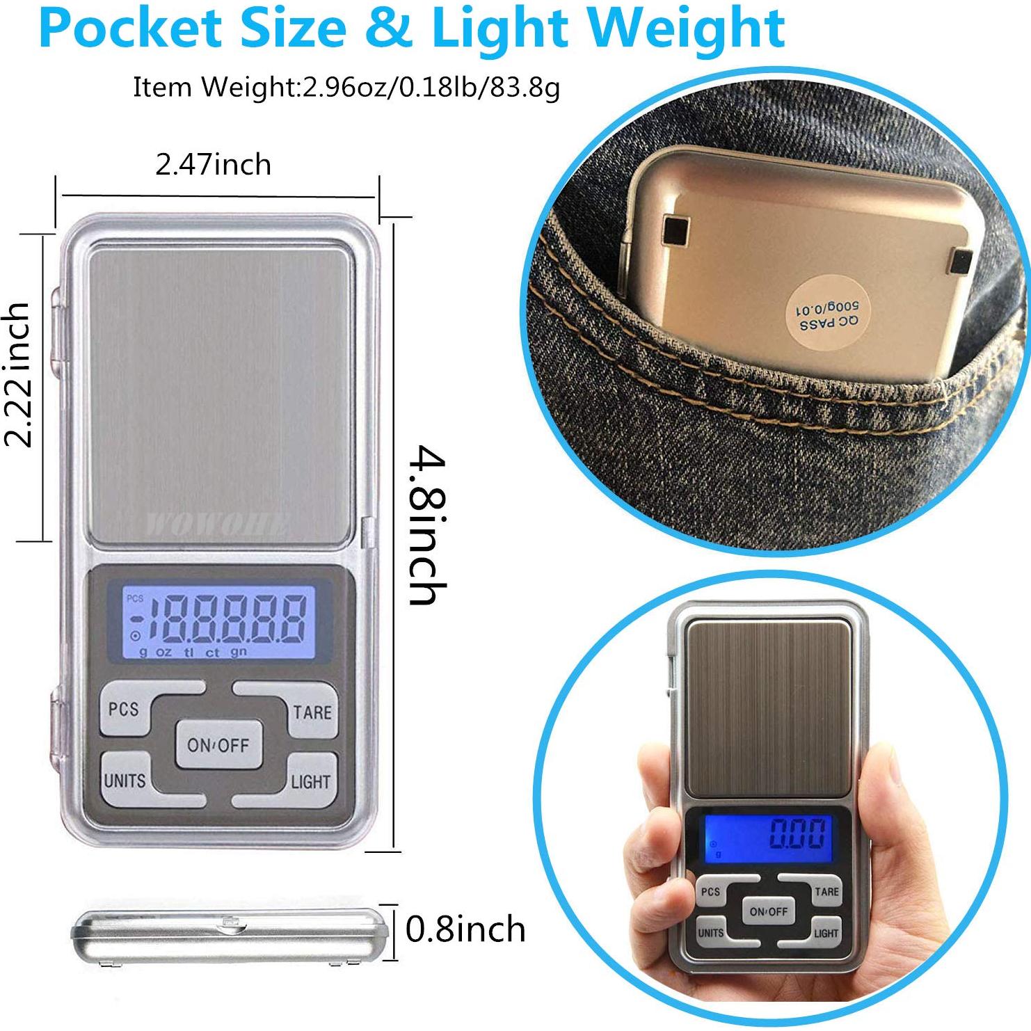 Escala Digital de Cocina WOWOHE 500g Alta Precisión Portátil