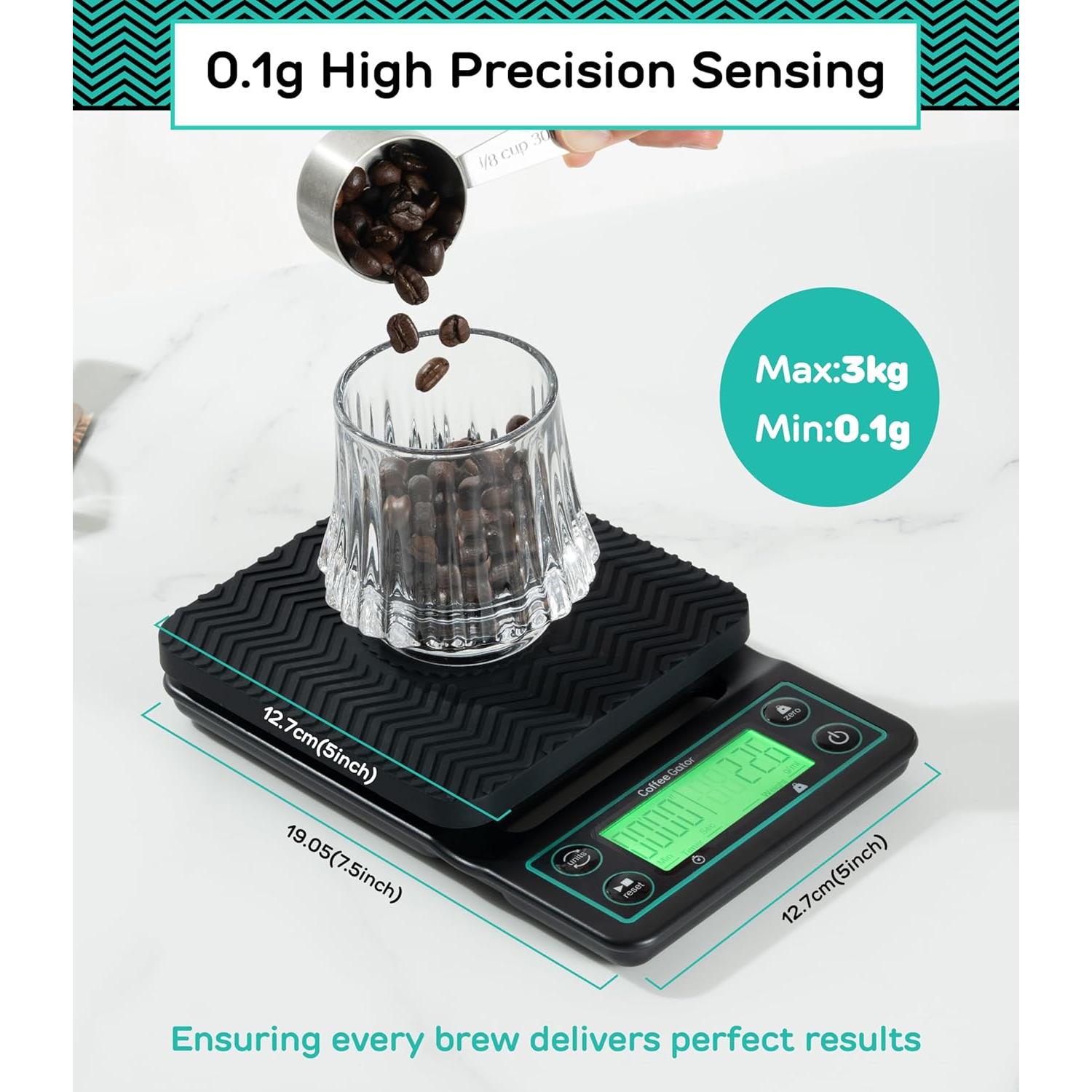 Báscula Digital de Café Coffee Gator 0.1g Precisión 3kg