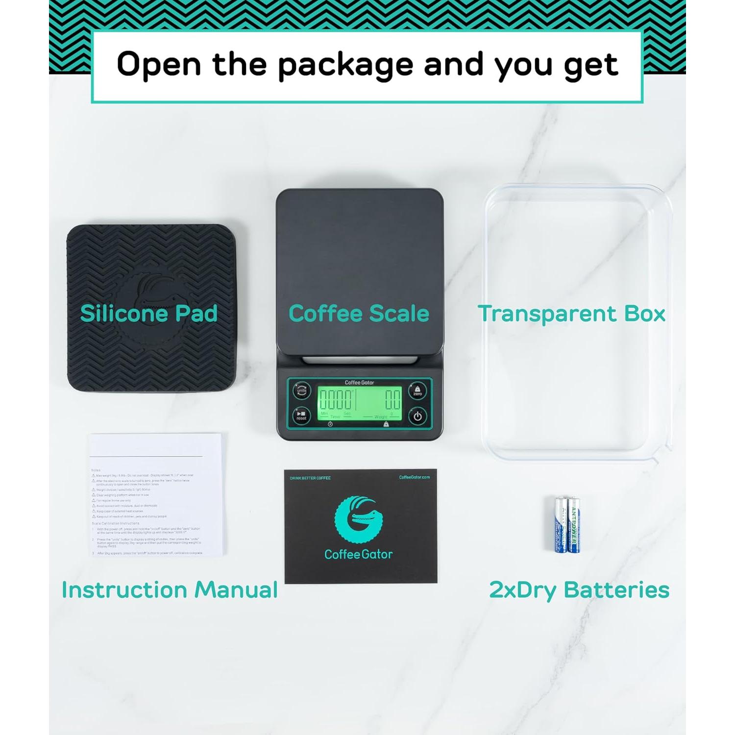 Báscula Digital de Café Coffee Gator 0.1g Precisión 3kg