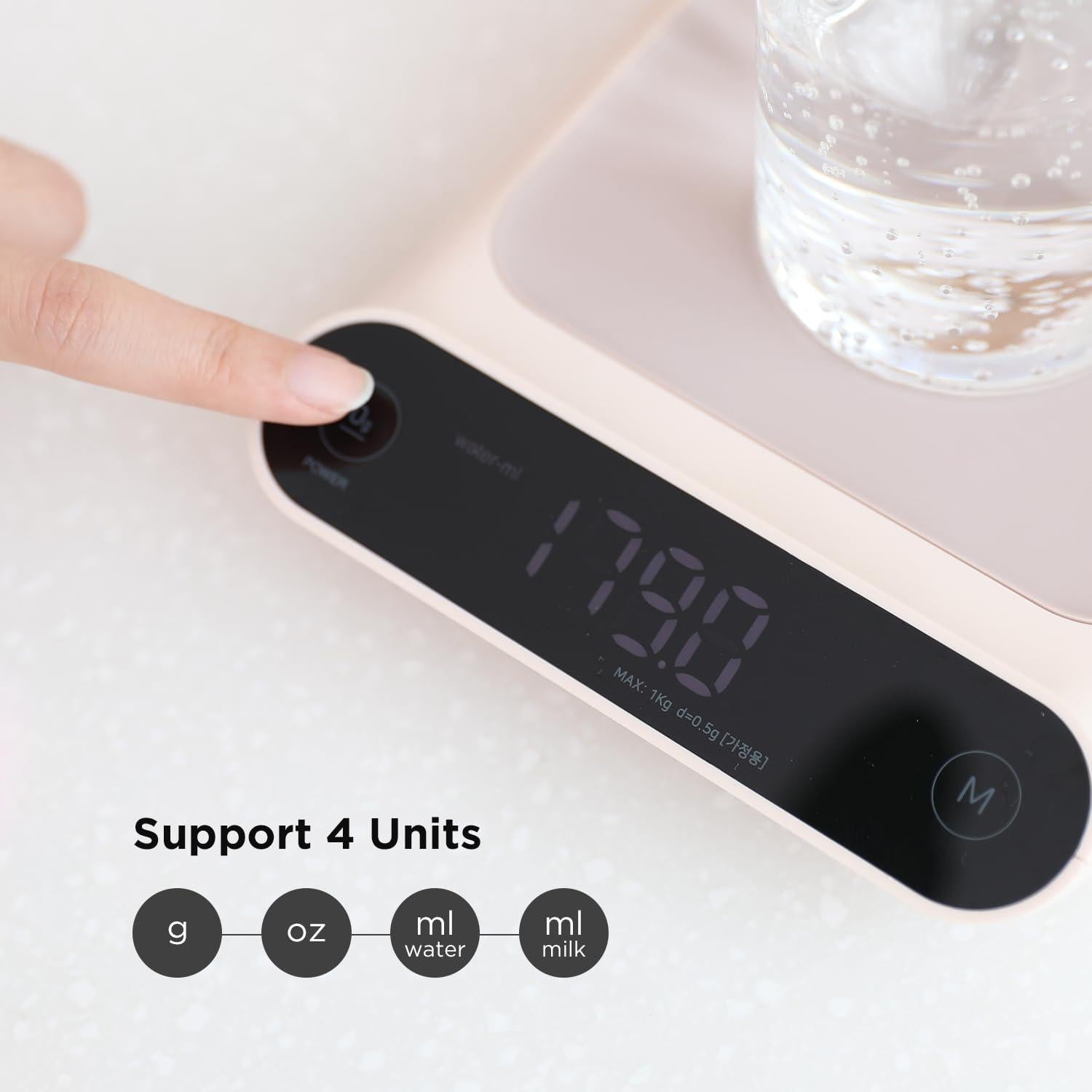 Báscula de Cocina Digital Mooas 1kg Pantalla LED Función Tara