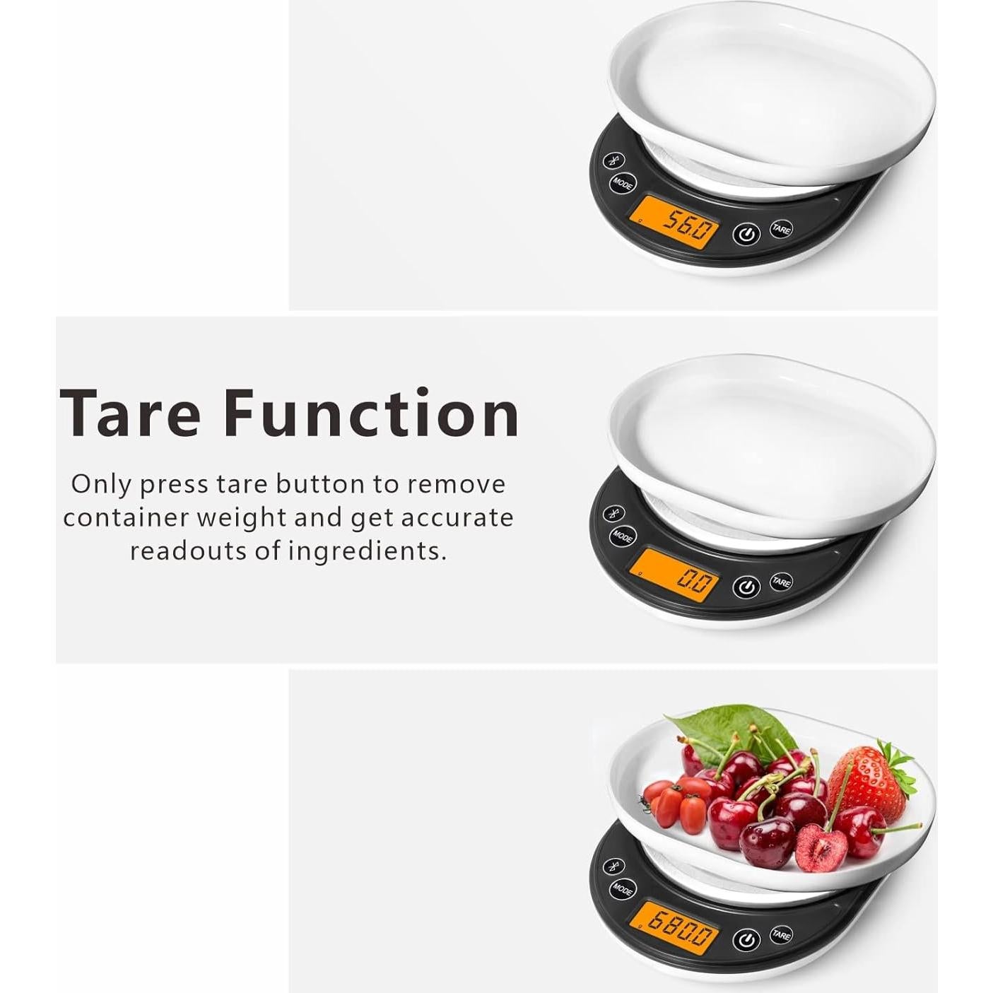 Báscula Digital de Cocina UNIWEIGH 3kg con Calculadora Nutricional