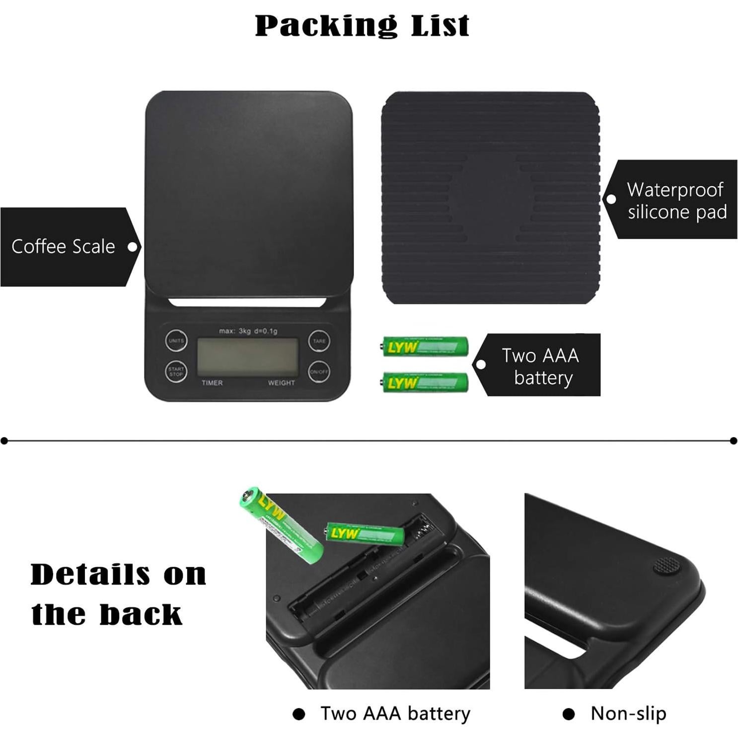 Báscula Digital de Café Cozy Blue con Temporizador y LED Azul