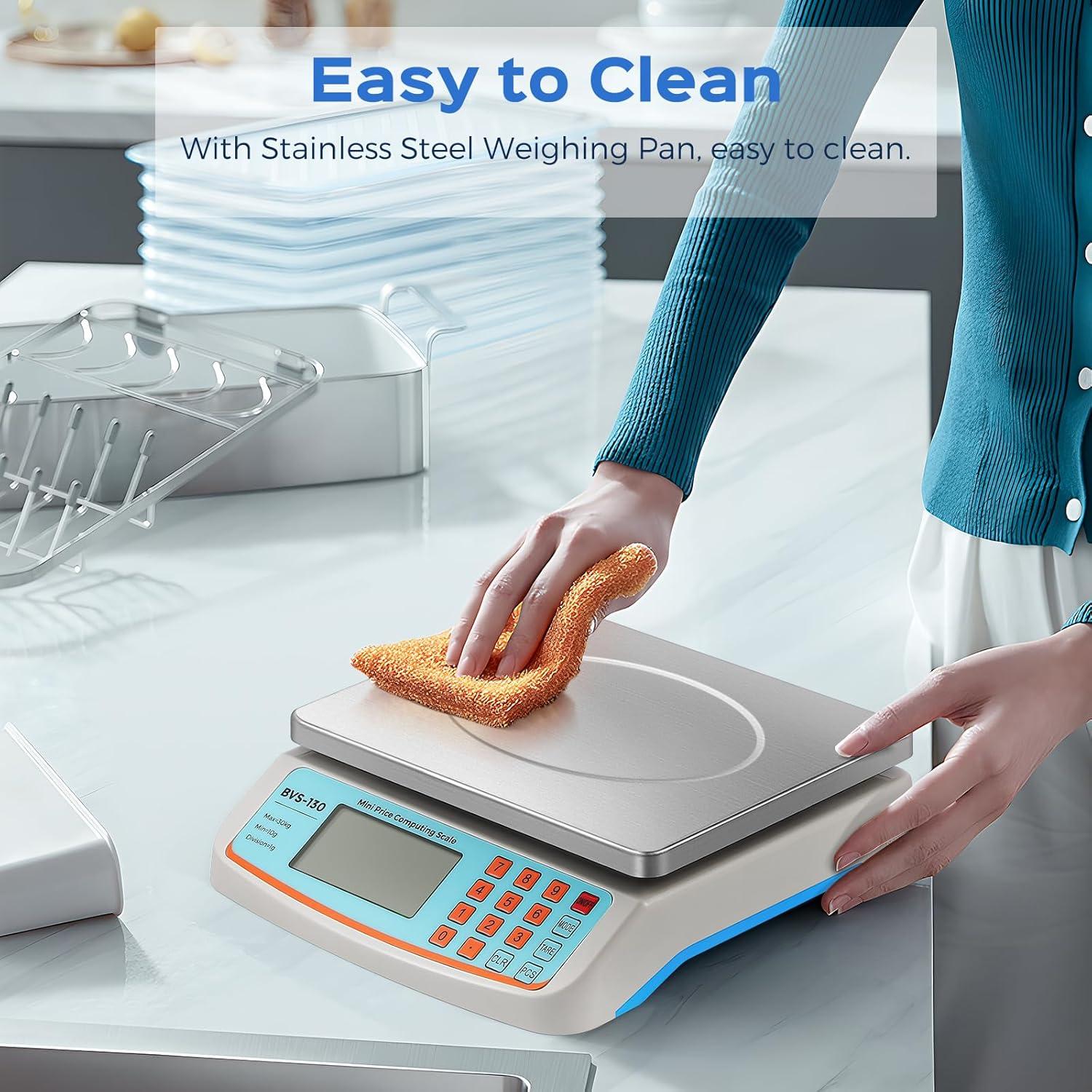 Balanza Comercial Bonvoisin 30kg con Plato Acero Inoxidable