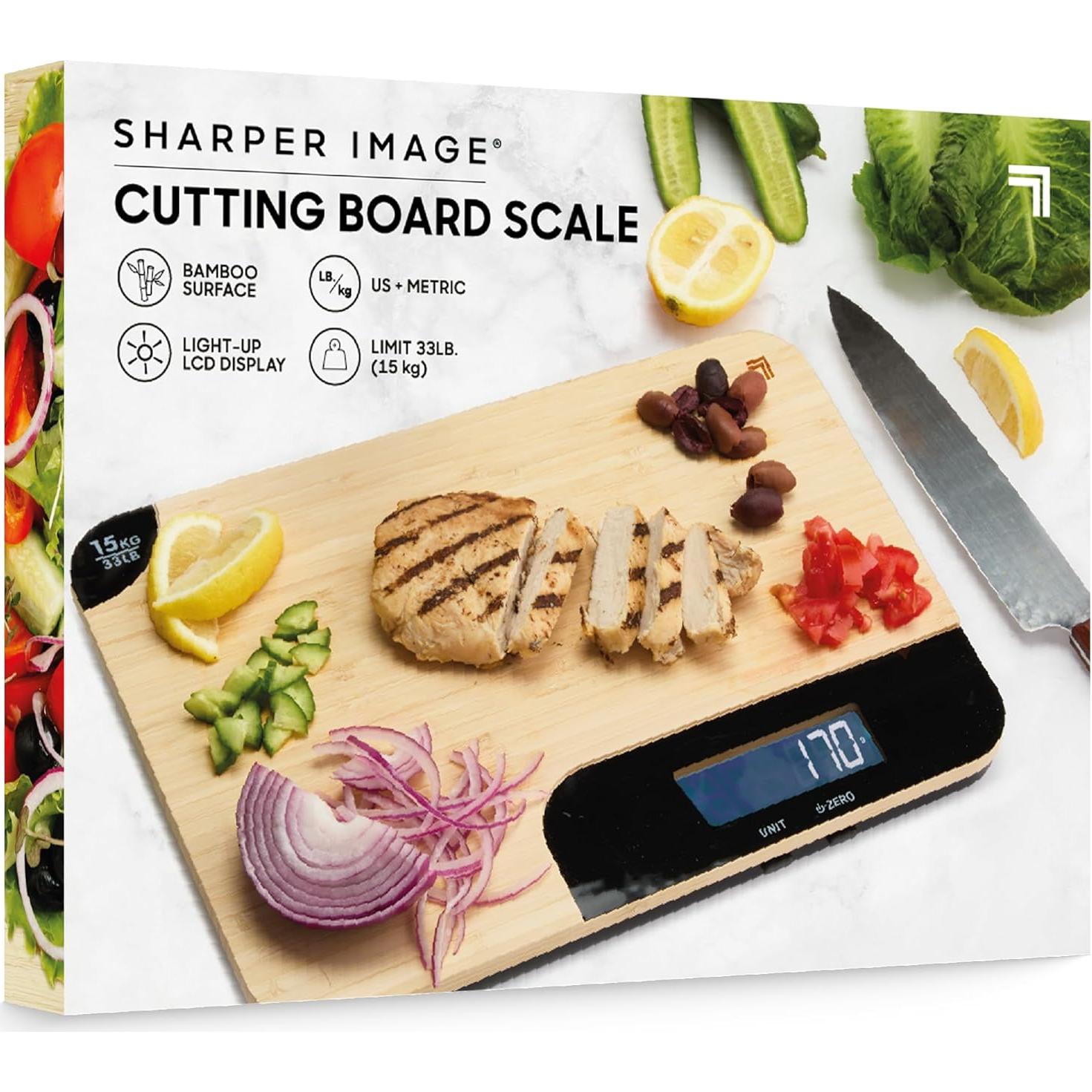 Tabla de Cortar de Bambú con Balanza Digital Sharper Image 15 kg