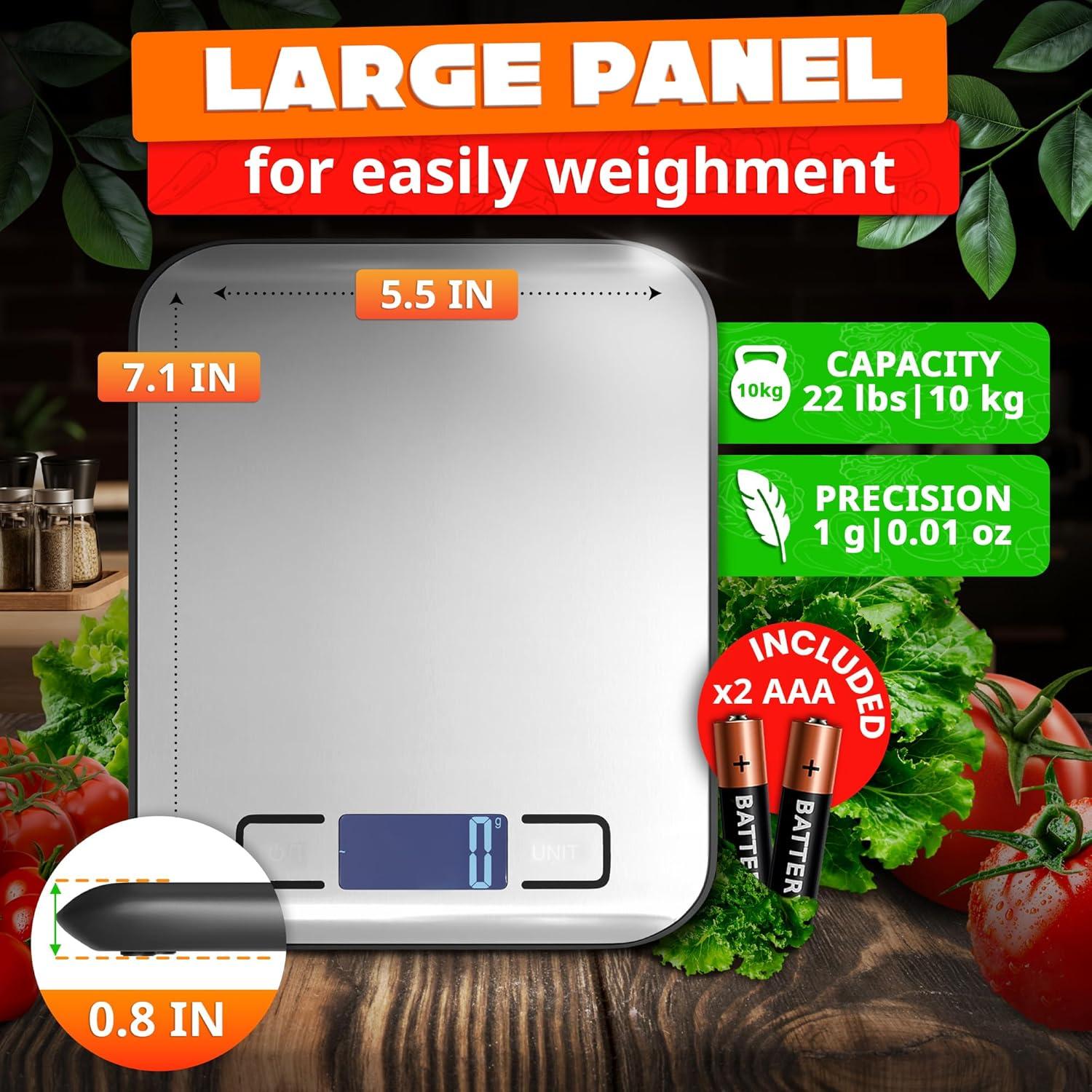 Báscula de Cocina Digital DIMROM DZC-16 10kg con Pantalla LCD