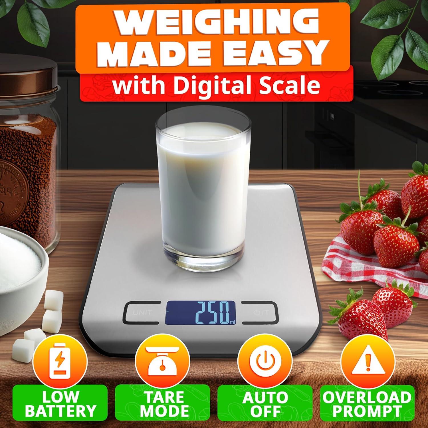 Báscula de Cocina Digital DIMROM DZC-16 10kg con Pantalla LCD