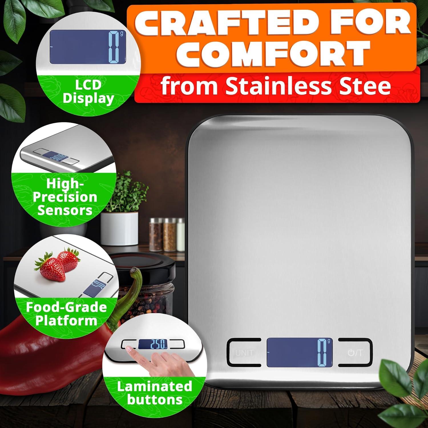 Báscula de Cocina Digital DIMROM DZC-16 10kg con Pantalla LCD