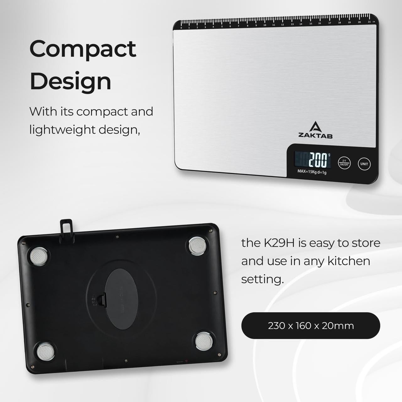 Báscula de Cocina Digital Inteligente K29H Acero Inoxidable 15kg