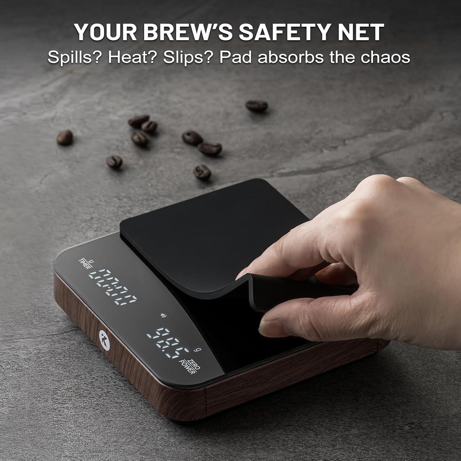 Balanza de Café KitchenTour con Temporizador 0.1g/2000g Madera