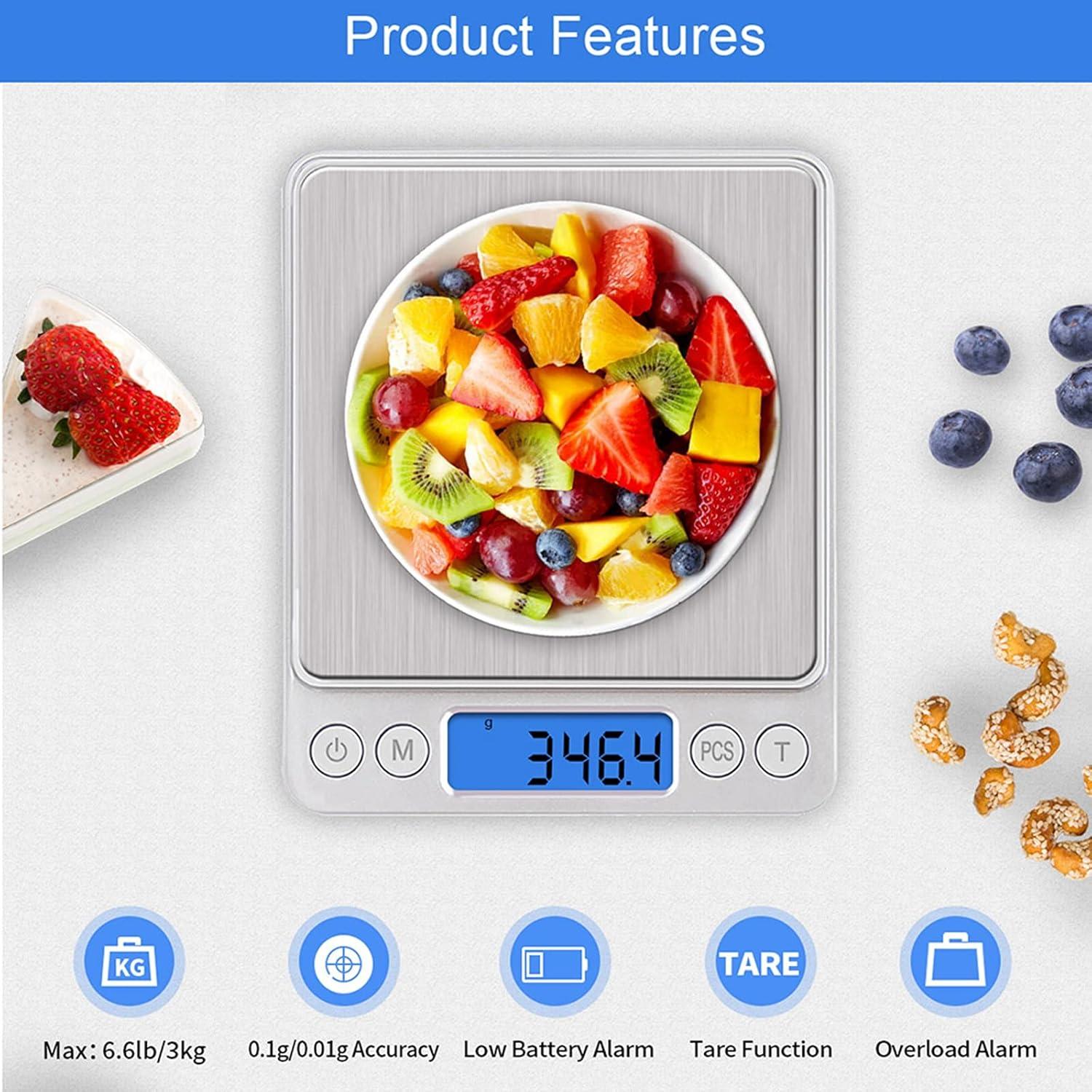 Báscula de Cocina Digital UNIWEIGH 3kg/0.1g Alta Precisión
