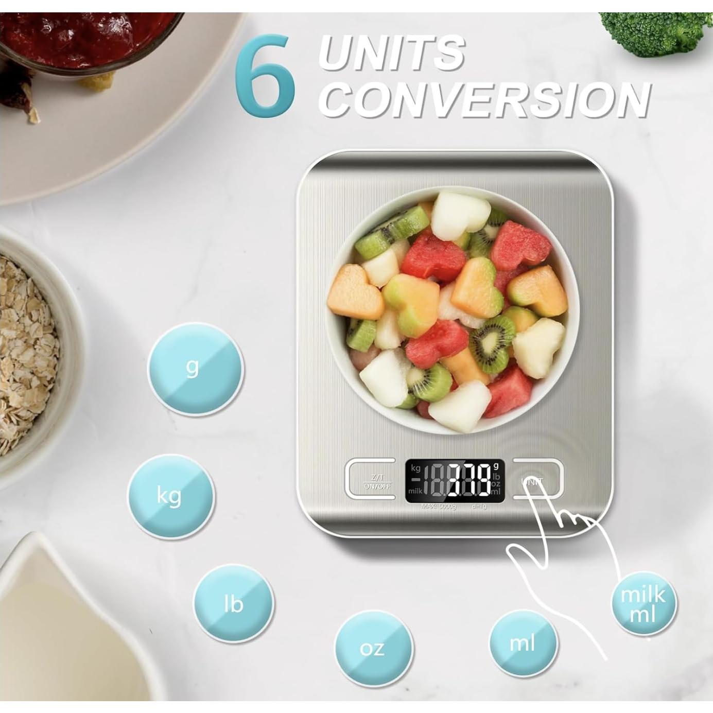 Báscula de Cocina Digital SOYOK 500g Acero Inoxidable LCD