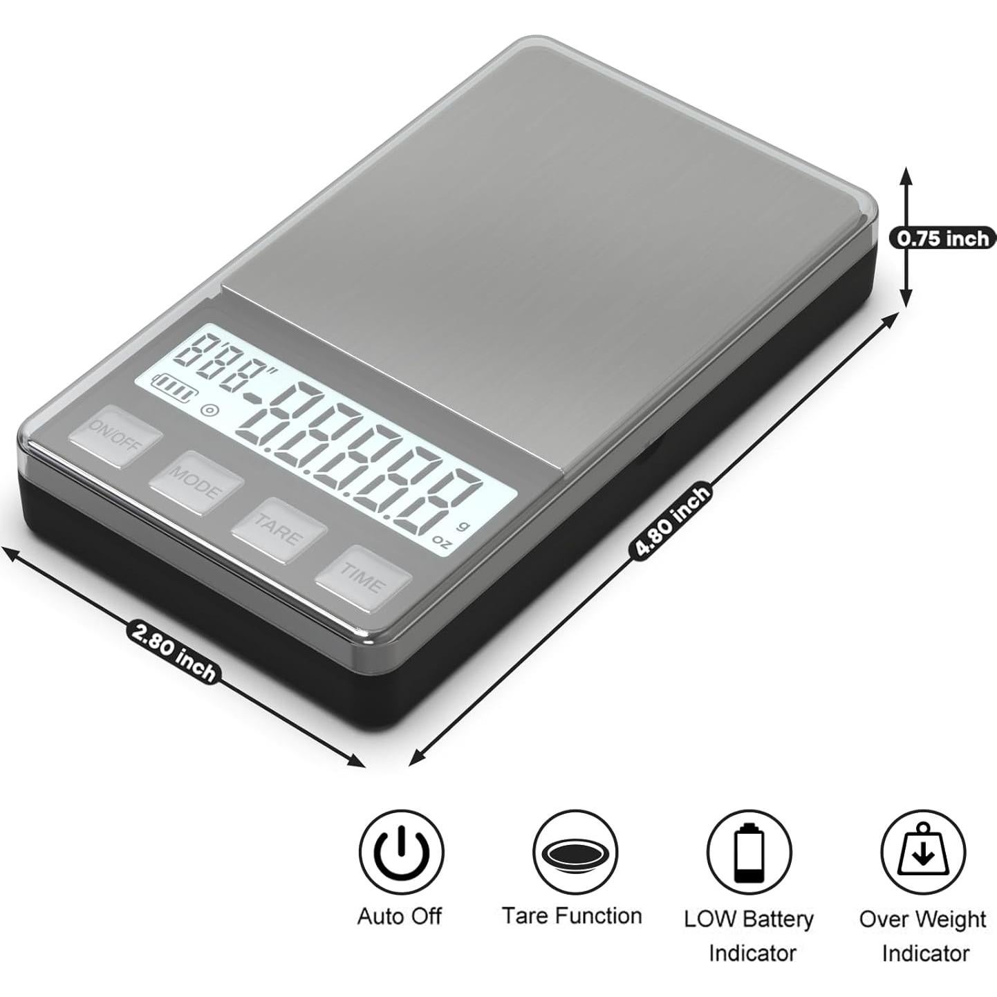 Báscula de Espresso Weightman Mini 1000g x 0.1g con Temporizador