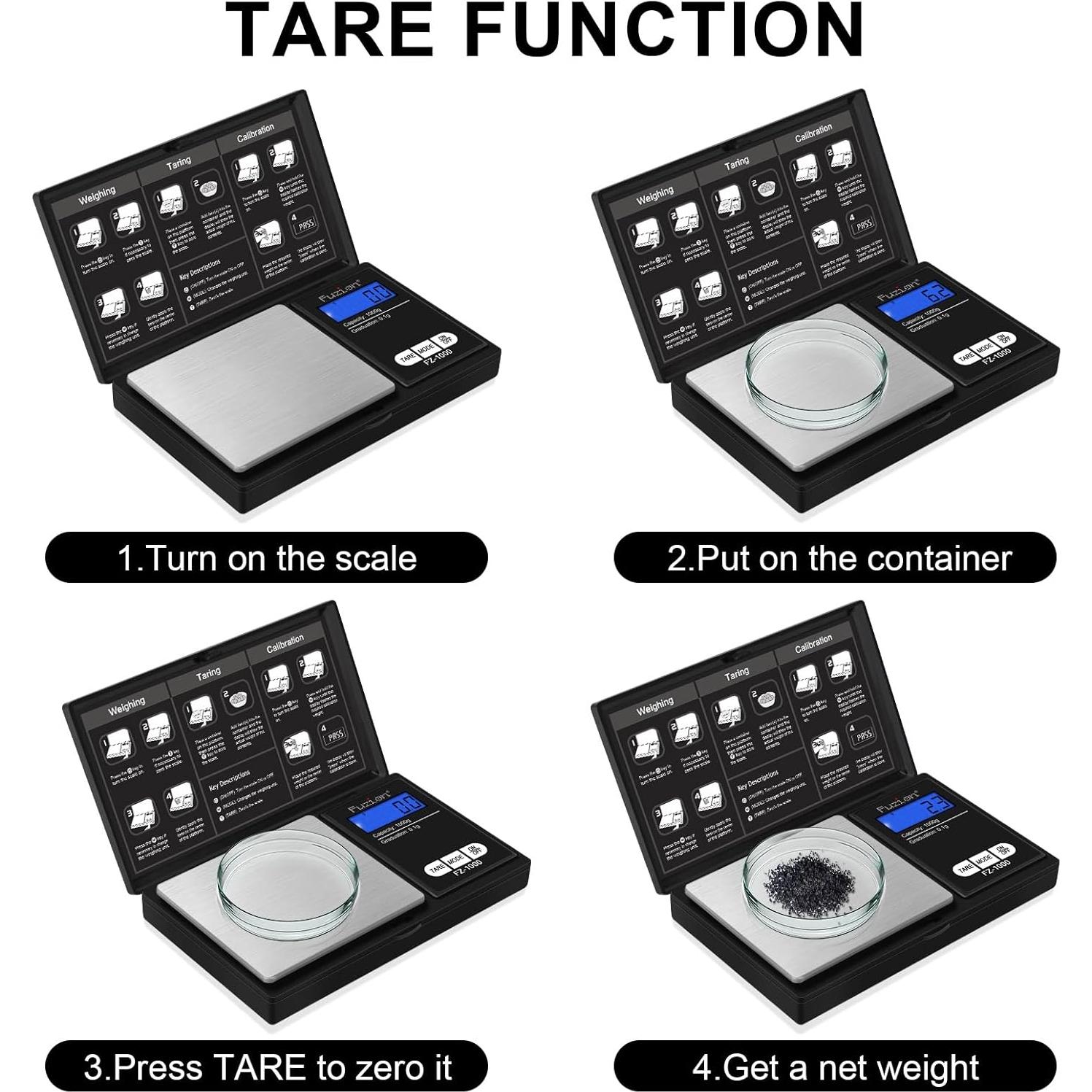 Balanza Digital de Bolsillo Fuzion FZ-1000 1000g/0.1g Negra