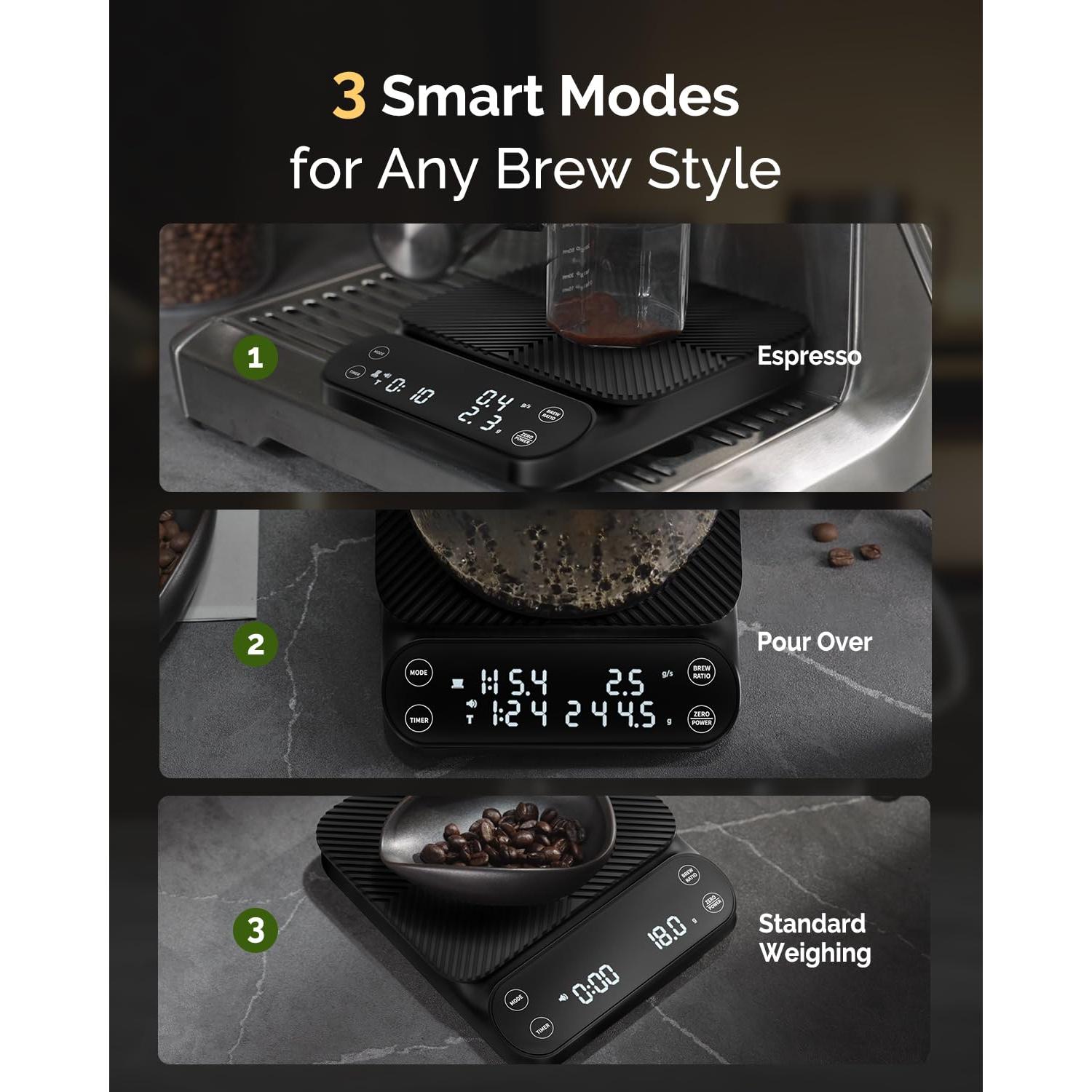 Balanza de Café Digital Maestri House S3 3kg/0.1g Negra