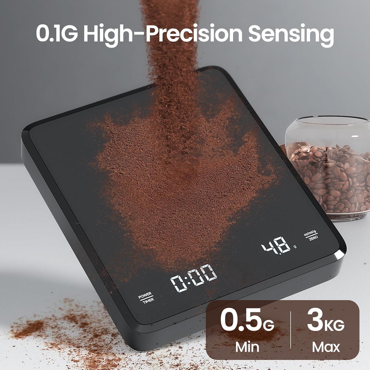 Báscula de café digital FlyCoco CX-30 recargable 3kg 0.1g