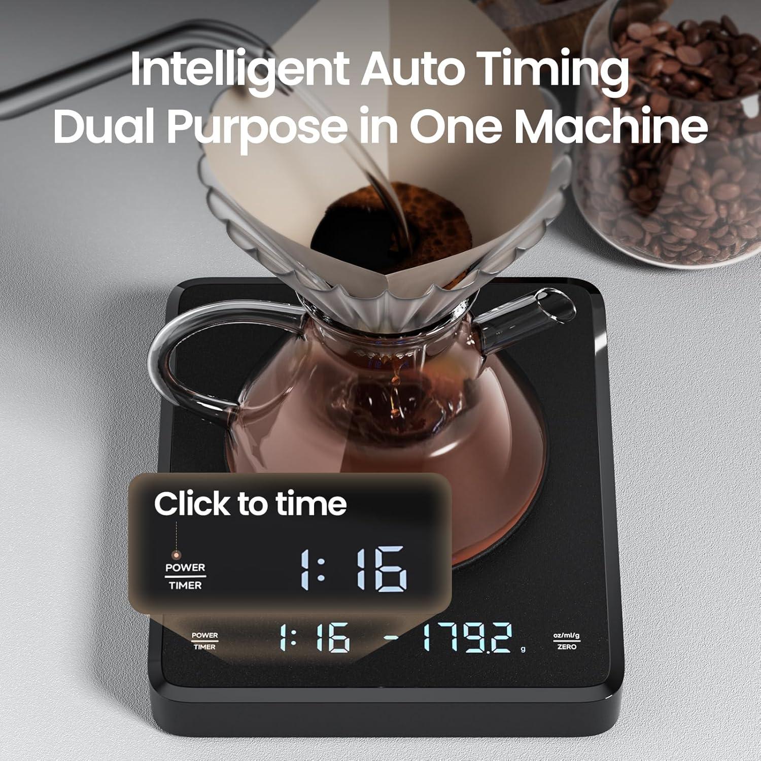 Báscula de café digital FlyCoco CX-30 recargable 3kg 0.1g