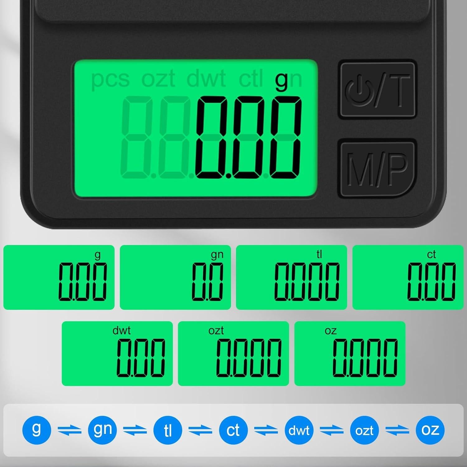 Báscula de bolsillo digital Diyife 1000g x 0.01g portátil