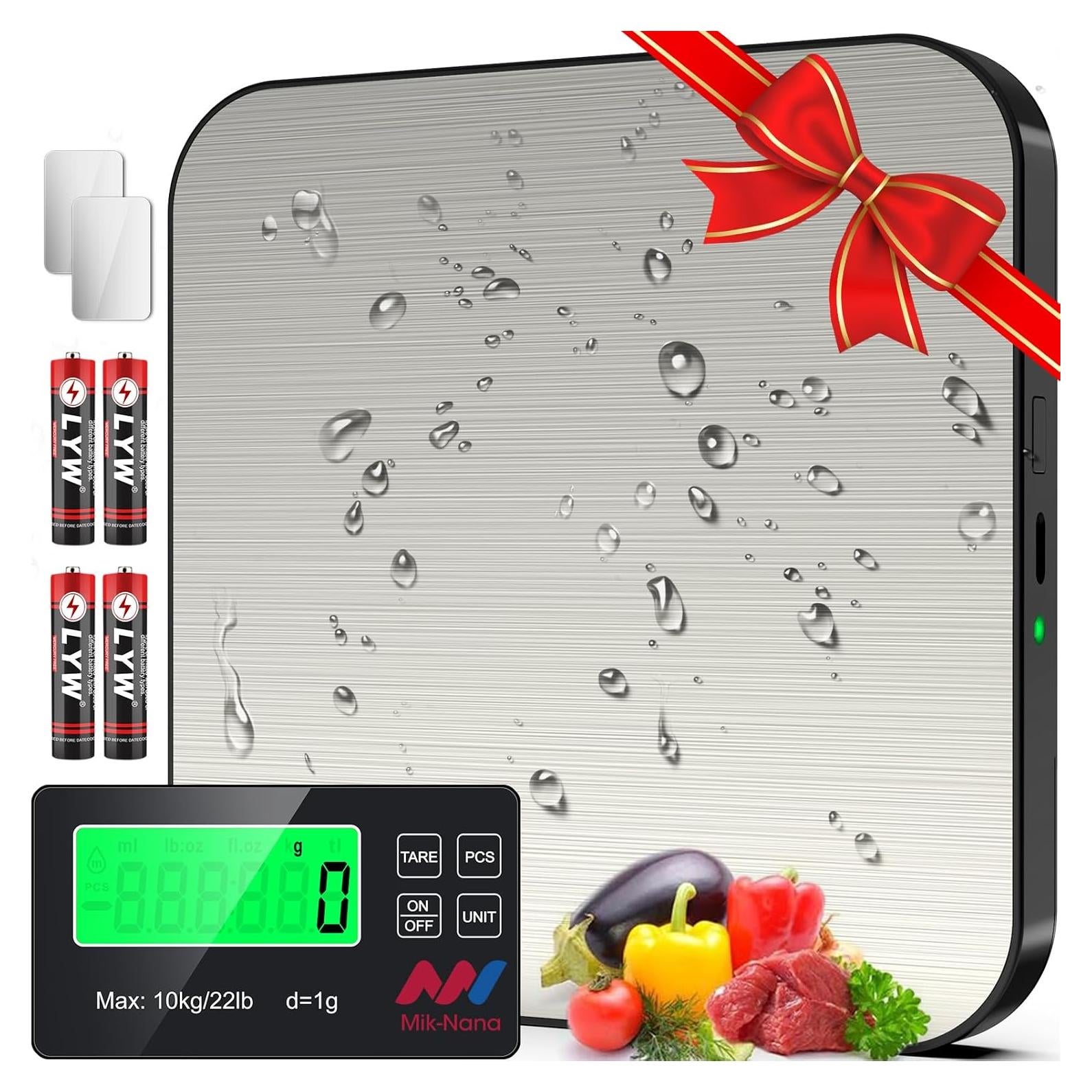 Balanza de Cocina Digital Mik-Nana 10kg Acero Inoxidable LCD