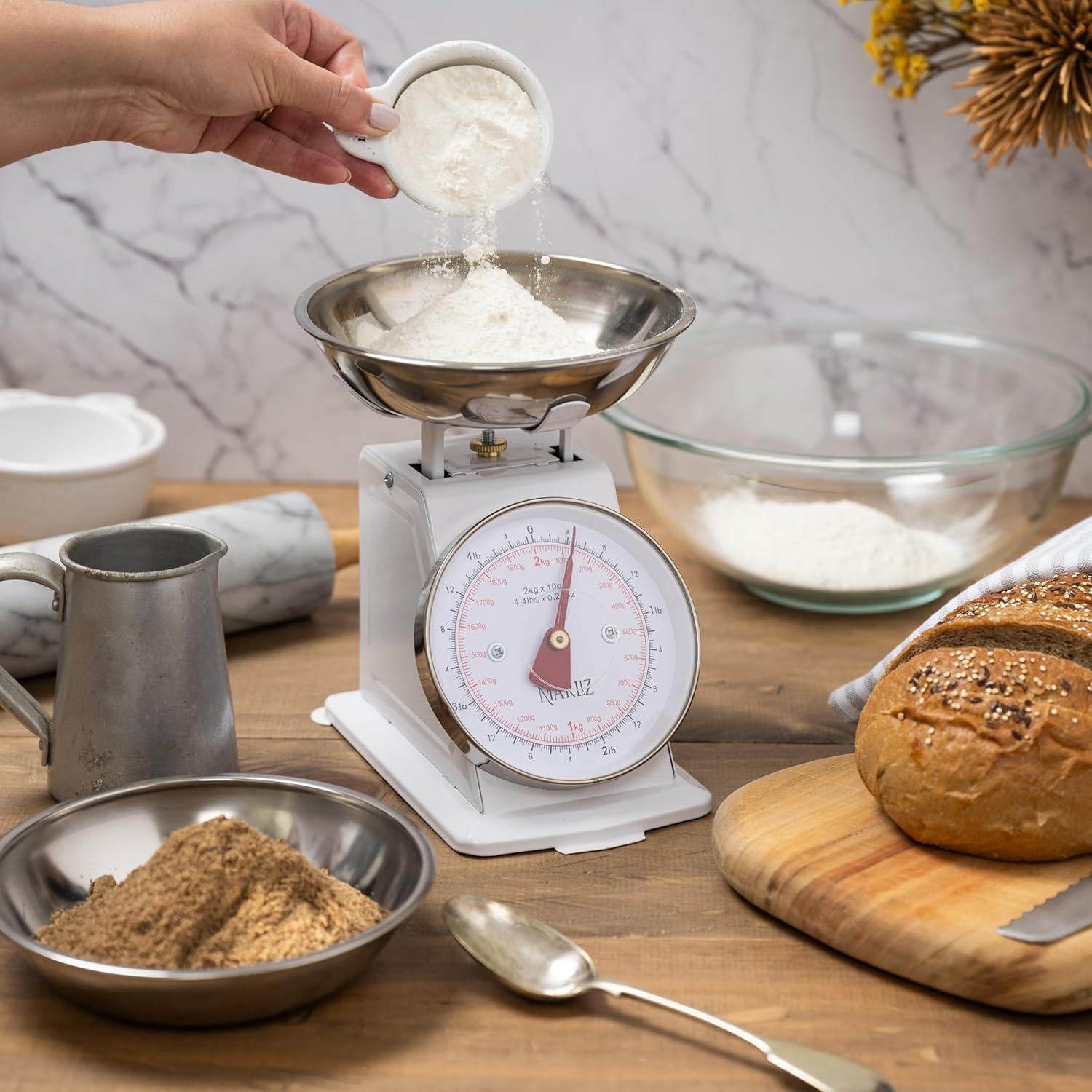 Balanza de Cocina Mecánica MARLIZ Retro 2Kg con 2 Cuencos