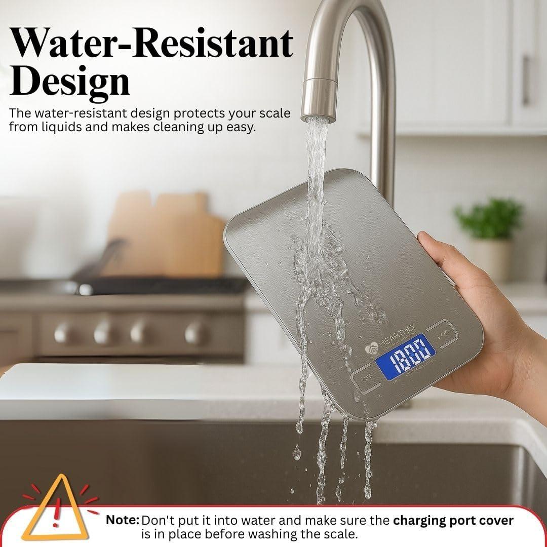 Báscula Digital de Cocina Hearthly 10kg Acero Inoxidable