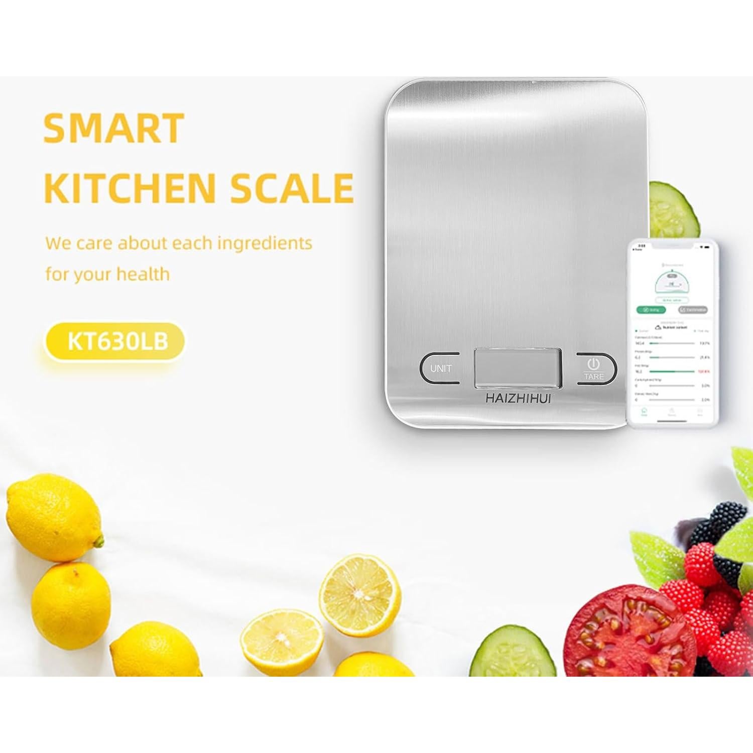 Báscula Digital de Cocina Fitdays KT630 con App Nutricional 5kg