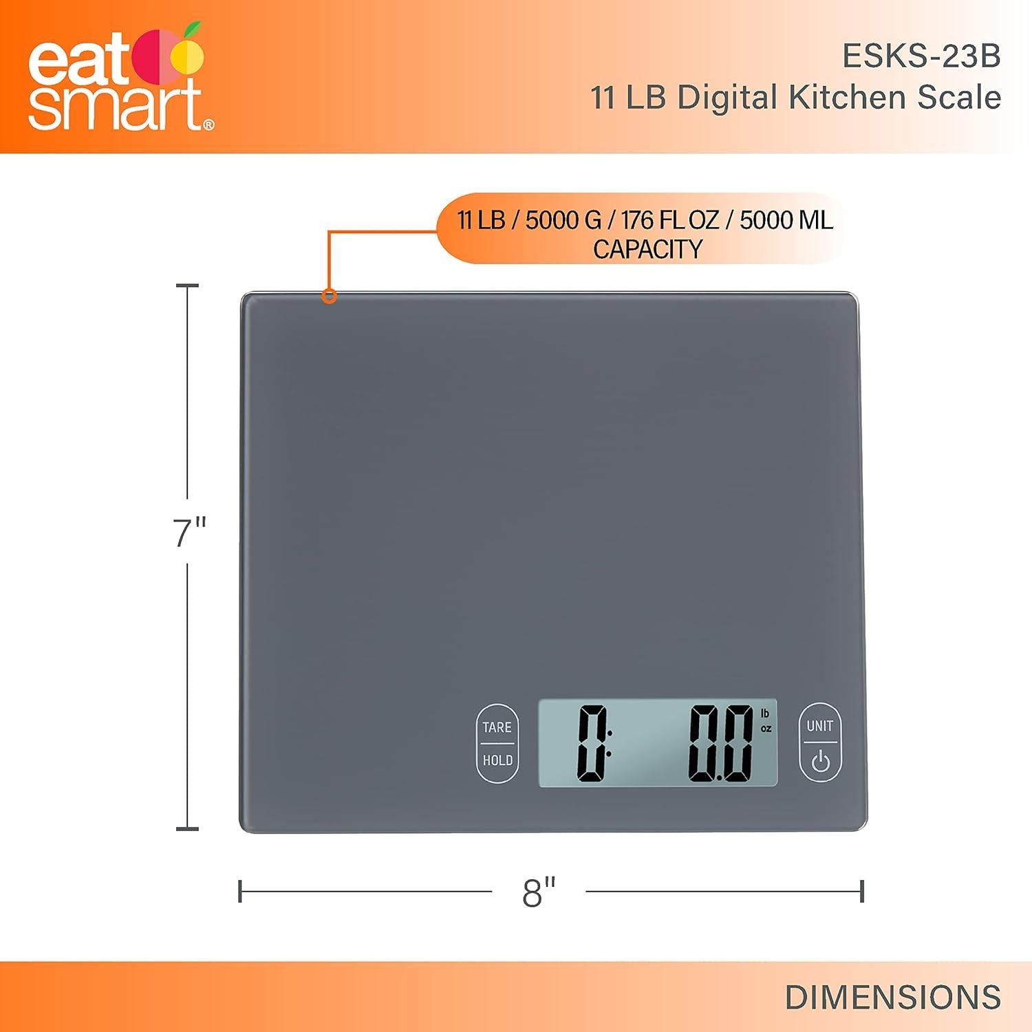 Escala de Cocina Comer Inteligente 4.99kg Vidrio Gris