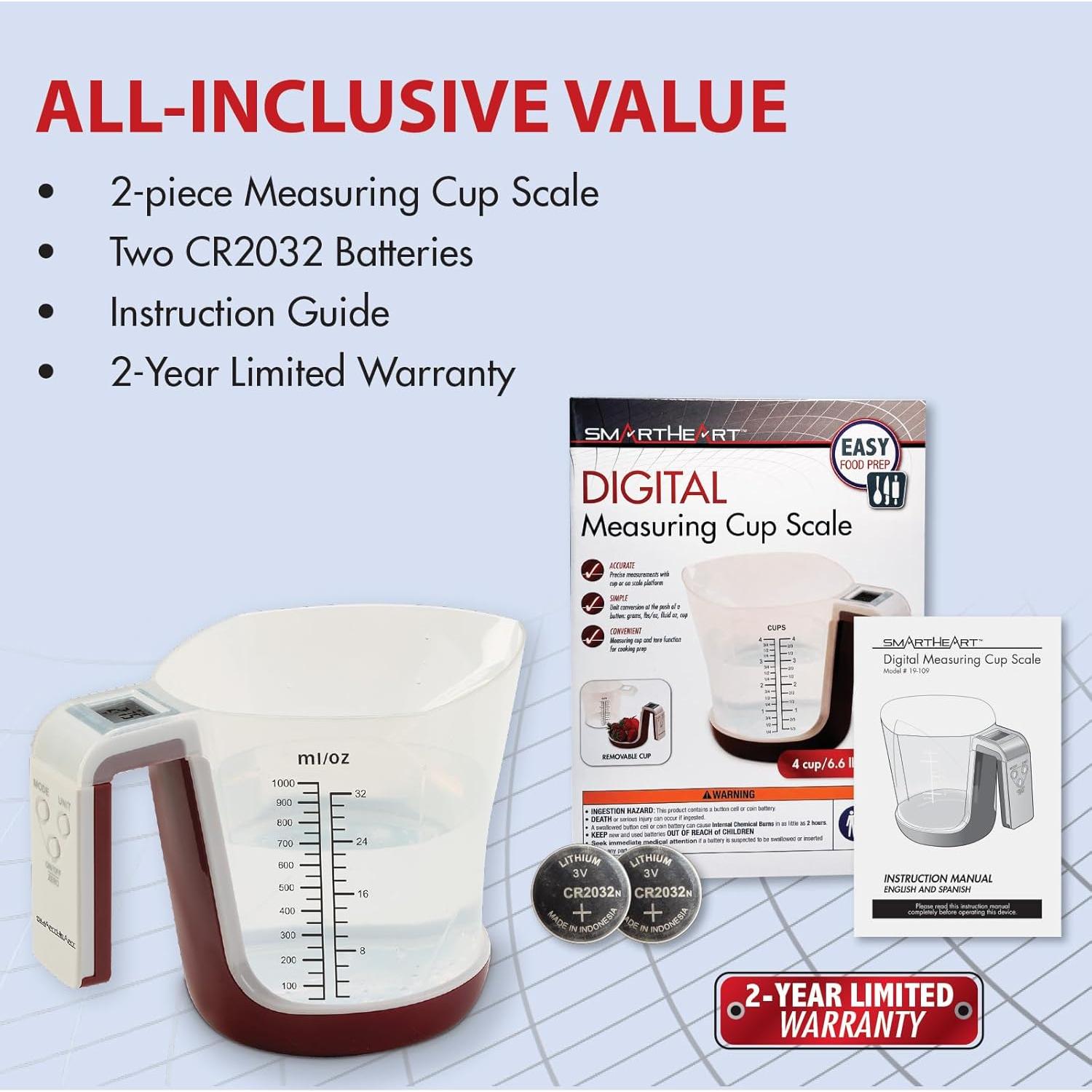 Taza de Medición Digital SmartHeart 3 kg con Plataforma