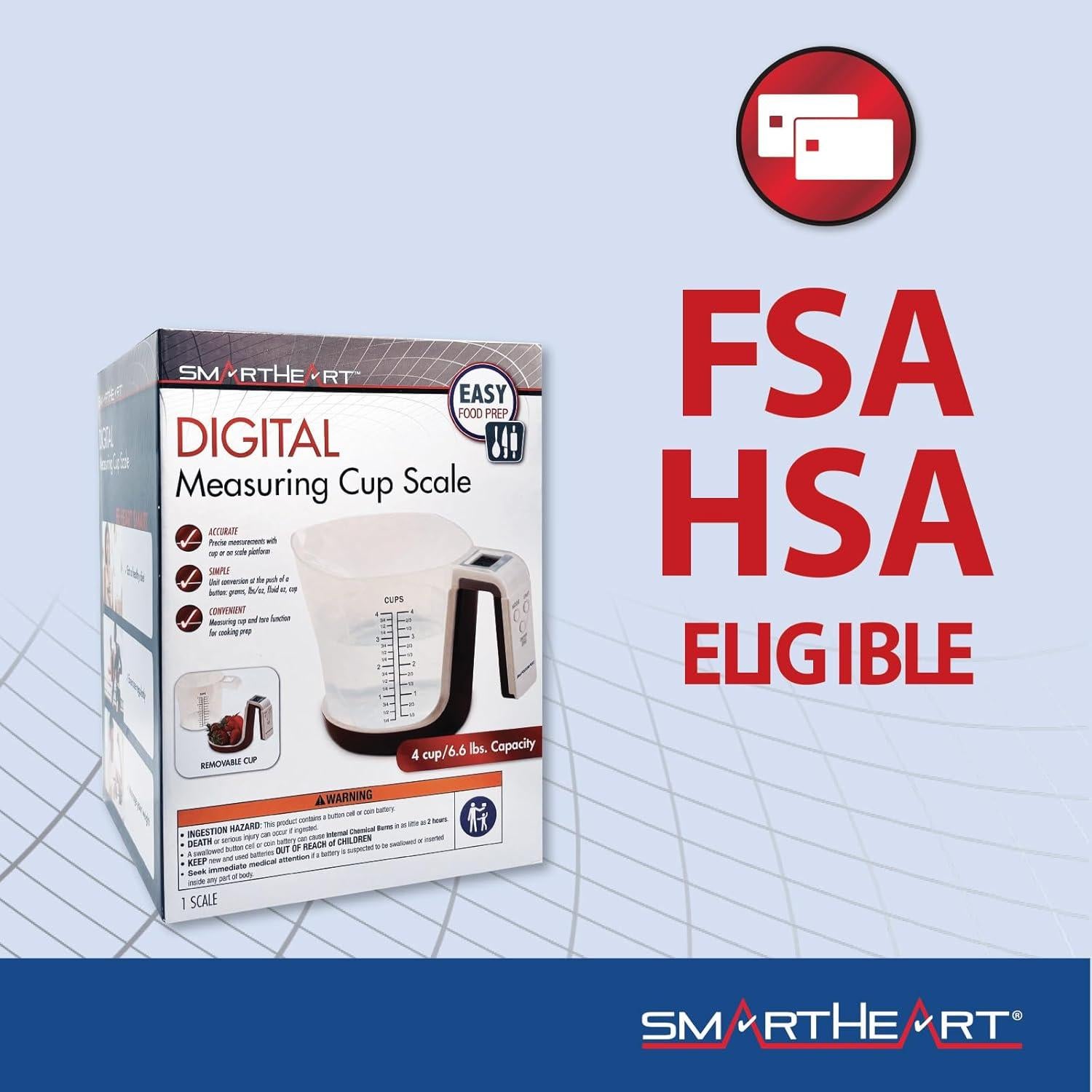 Taza de Medición Digital SmartHeart 3 kg con Plataforma