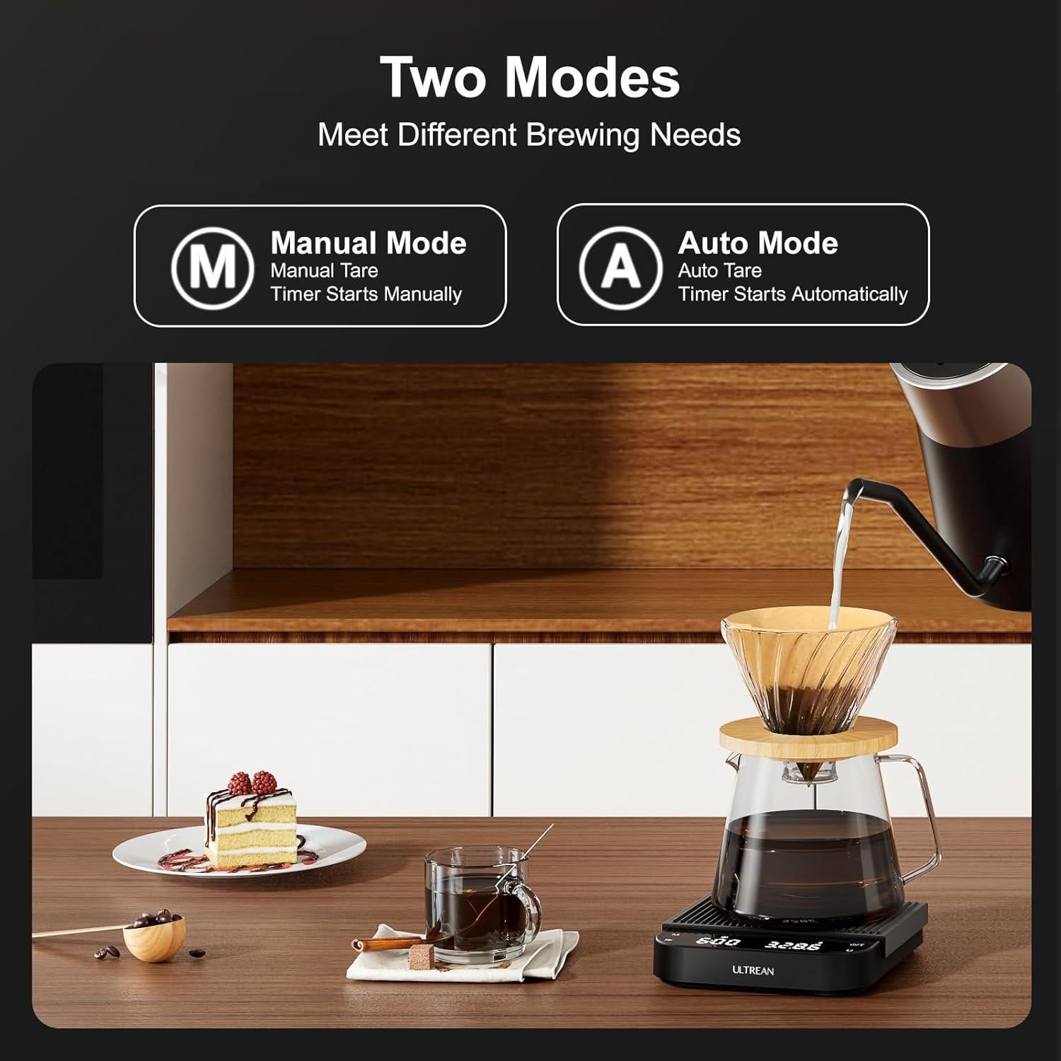 Balanza de Café Digital Ultrean 3kg/0.1g Recargable con Temporizador