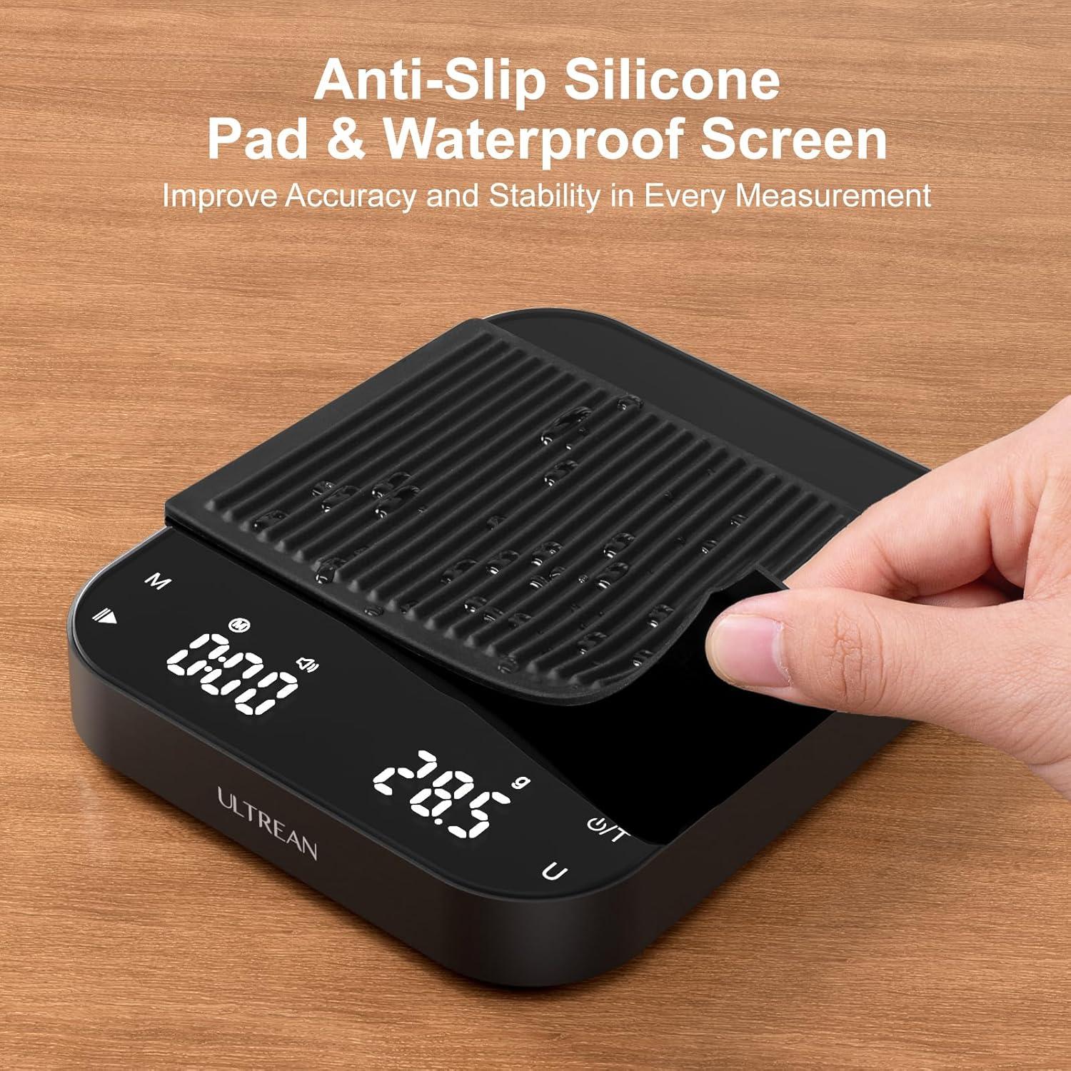 Balanza de Café Digital Ultrean 3kg/0.1g Recargable con Temporizador