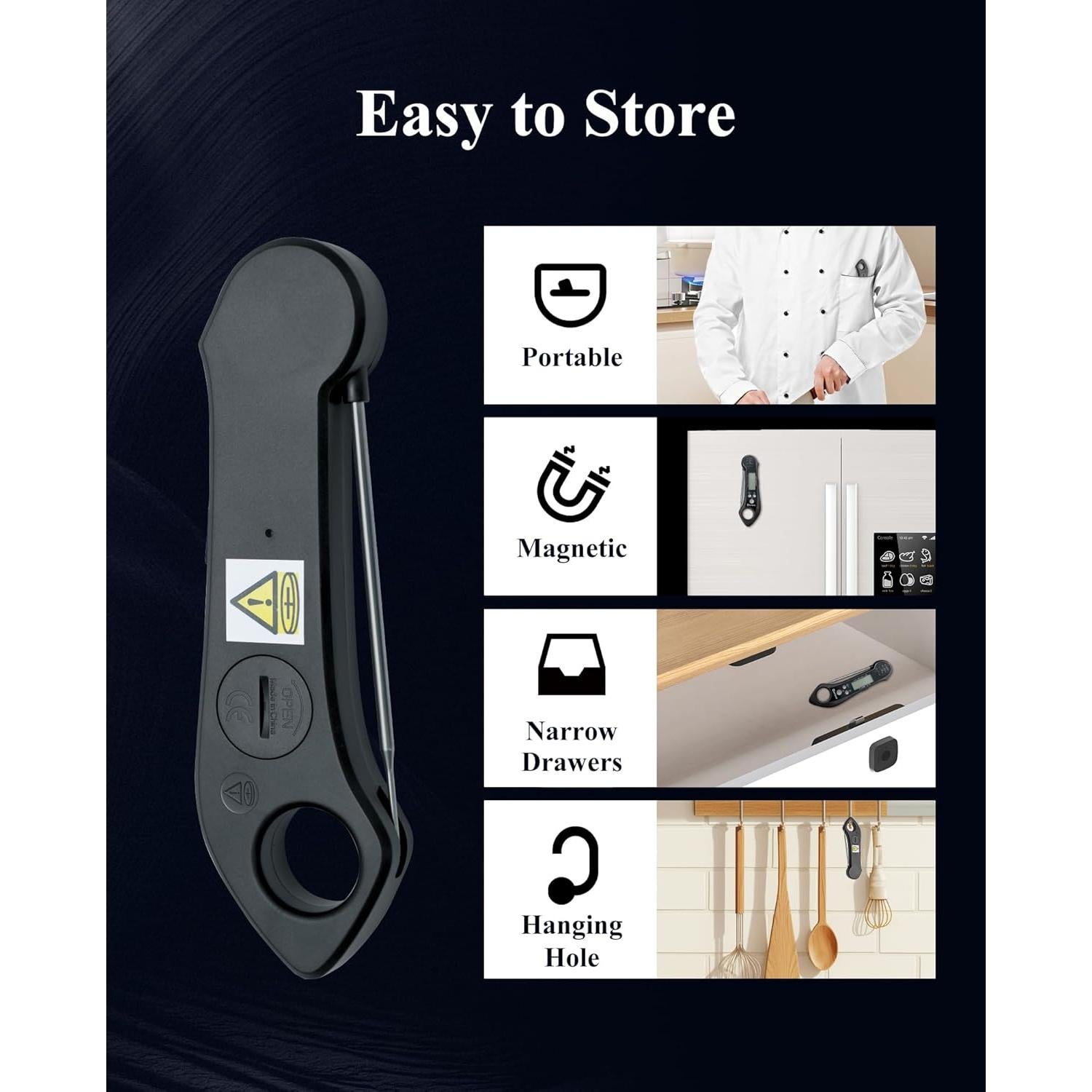 Termómetro Digital de Carne Wisebee S1 2 en 1 Impermeable