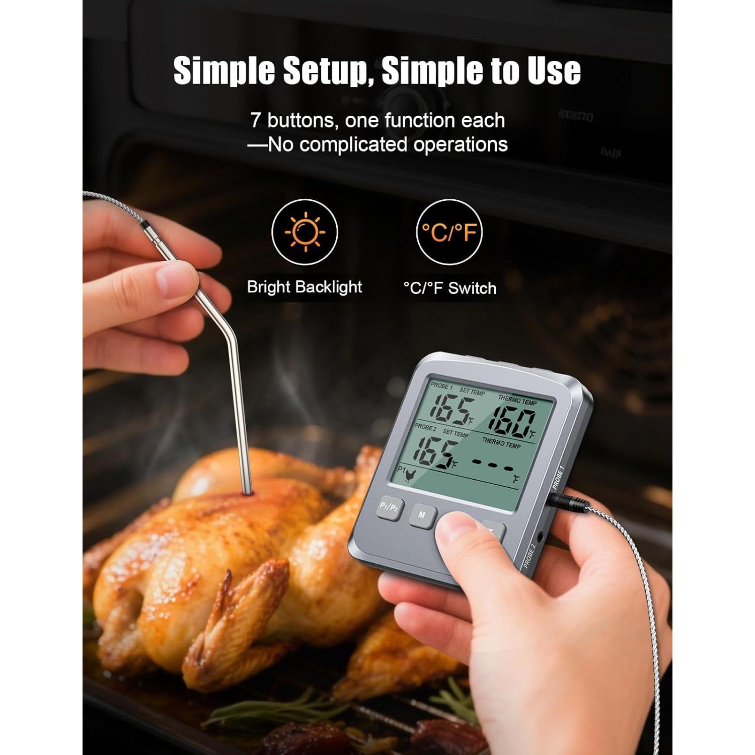 Termómetro Digital de Carne Vuwwey FM145 Doble Sonda 101.6 cm
