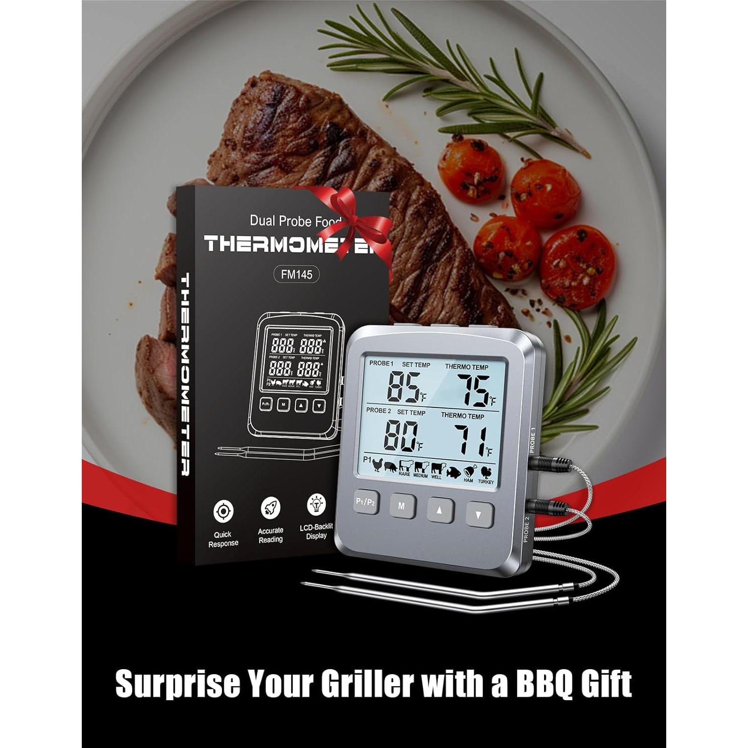 Termómetro Digital de Carne Vuwwey FM145 Doble Sonda 101.6 cm