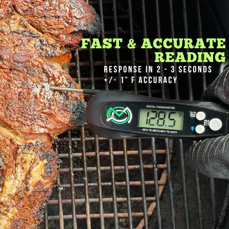 Termómetro Digital de Carne a Prueba de Agua - Lectura Rápida 3-4s