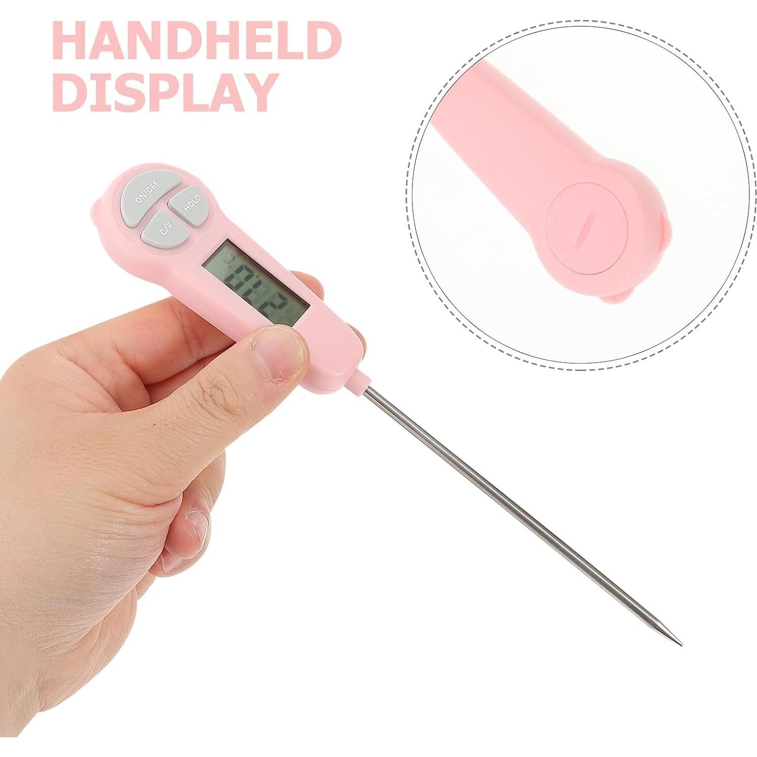 Termómetro Digital de Carne Kisangel Rosa 30°C a 300°C LCD