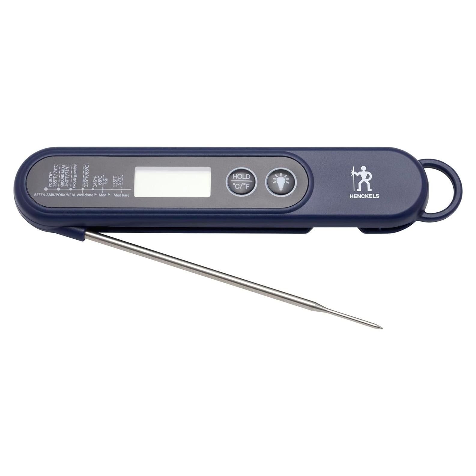 Termómetro Digital de Carne HENCKELS BBQ, Sonda Plegable, Pantalla Retroiluminada