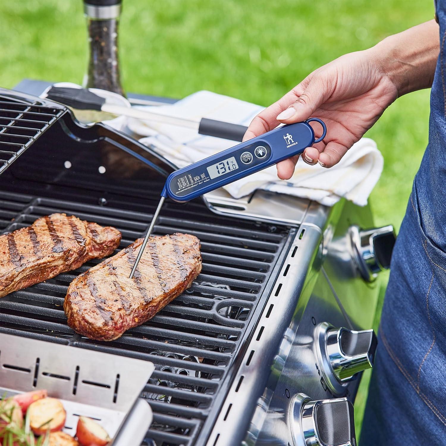 Termómetro Digital de Carne HENCKELS BBQ, Sonda Plegable, Pantalla Retroiluminada