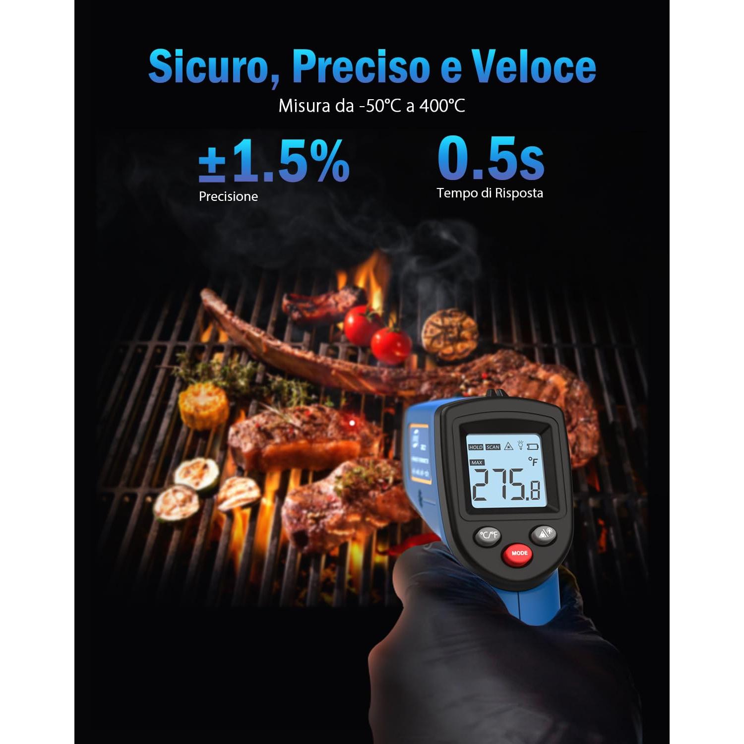 Termómetro Infrarrojo Benetech GM531 Sin Contacto -50C a 530C