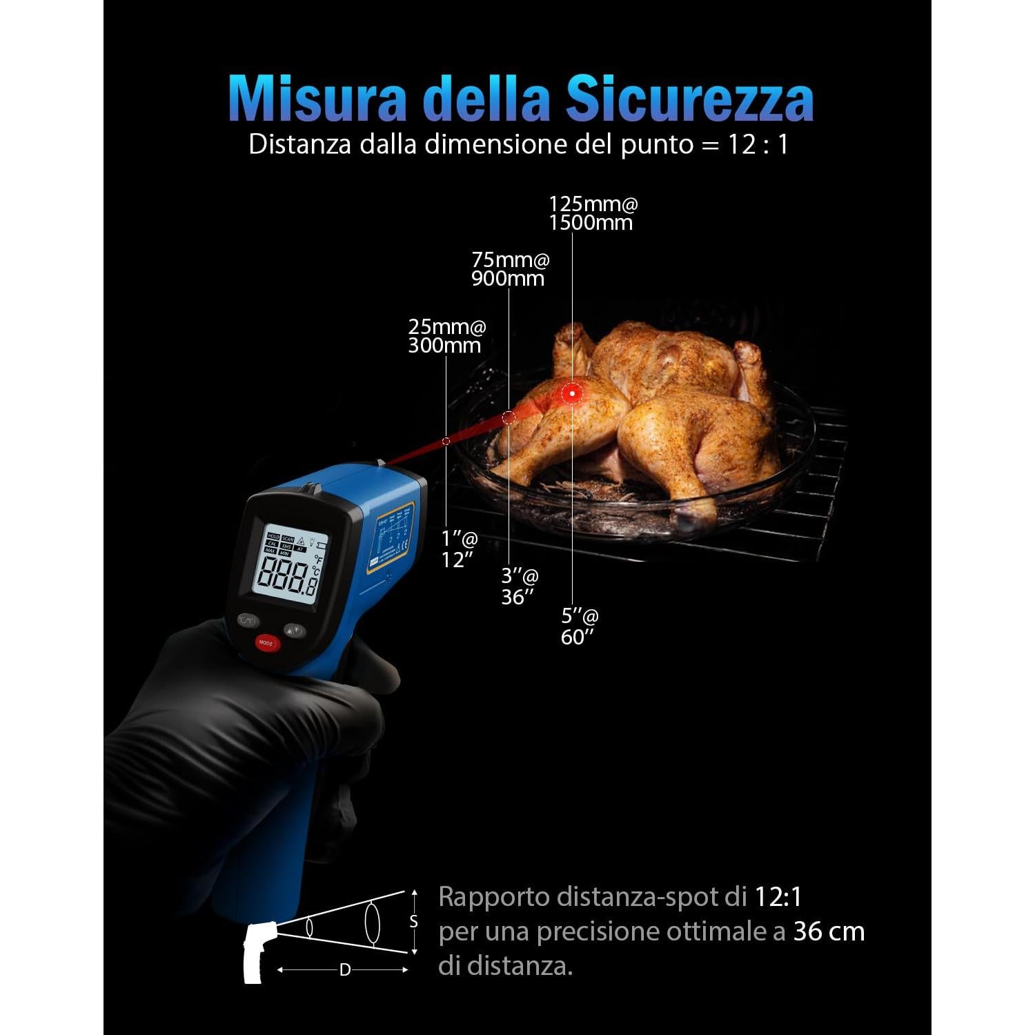 Termómetro Infrarrojo Benetech GM531 Sin Contacto -50C a 530C