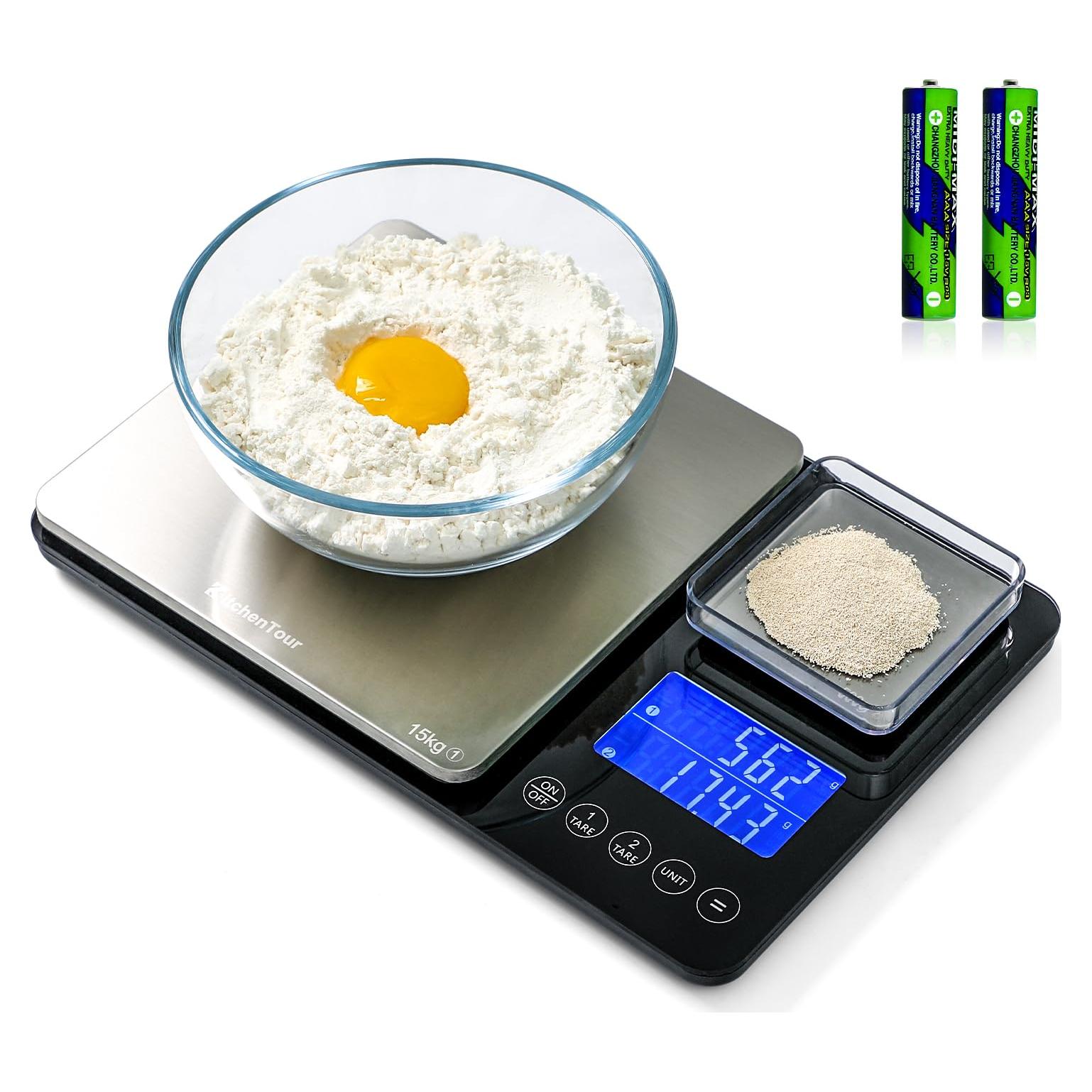Báscula de Cocina Digital KitchenTour K600H 15kg/1g y 500g/0.01g