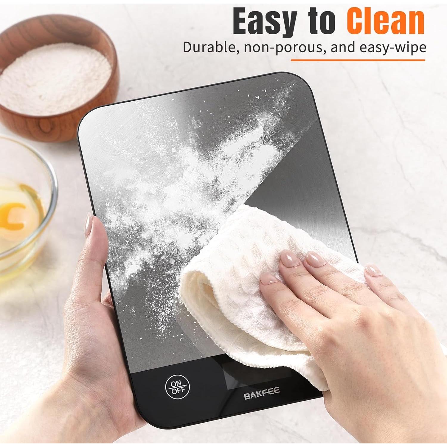 Escala de Cocina Digital BakFee 15kg Acero Inoxidable 1g Precisión