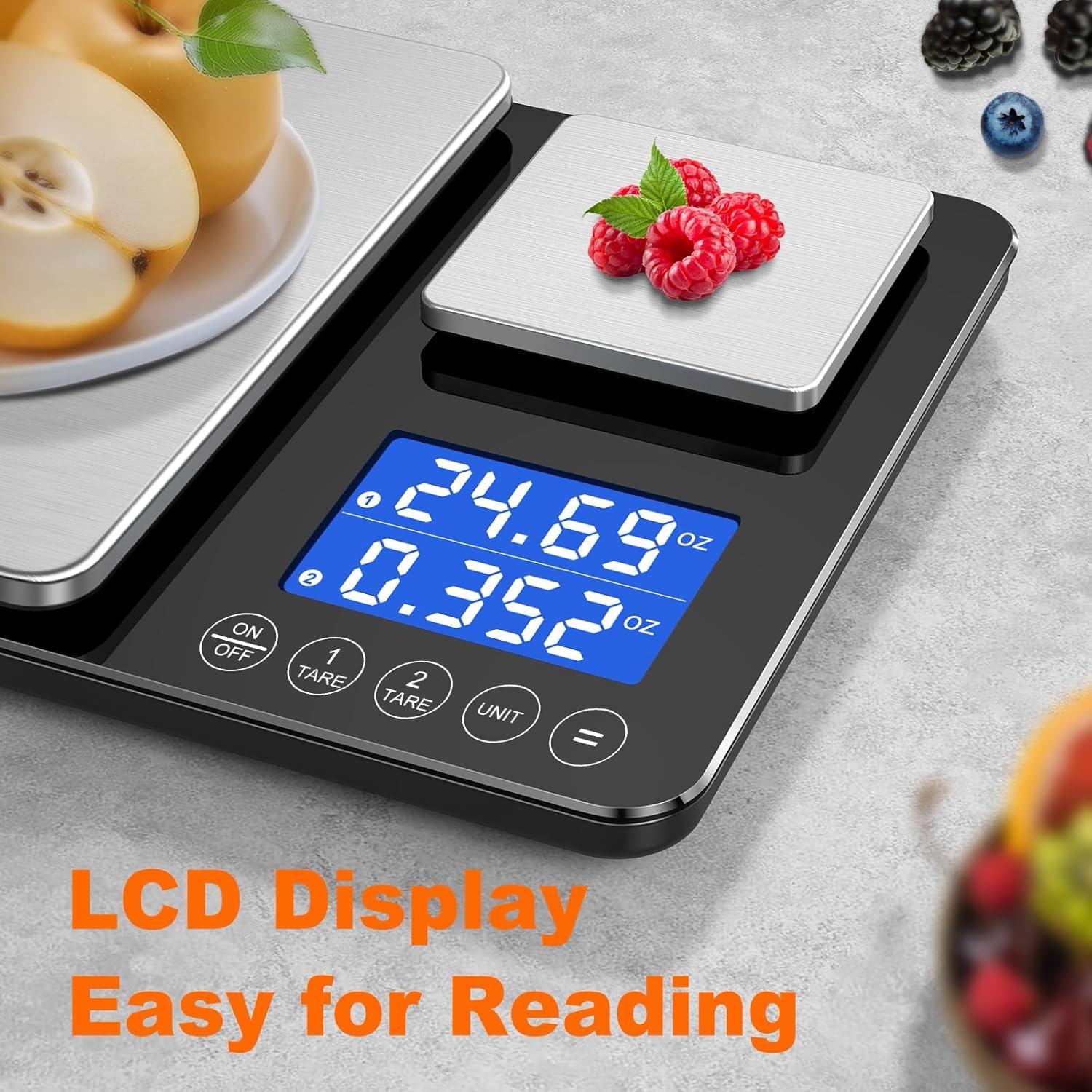 Balanza de Cocina Digital KUAIVO K600H Doble Plataforma 14.97kg