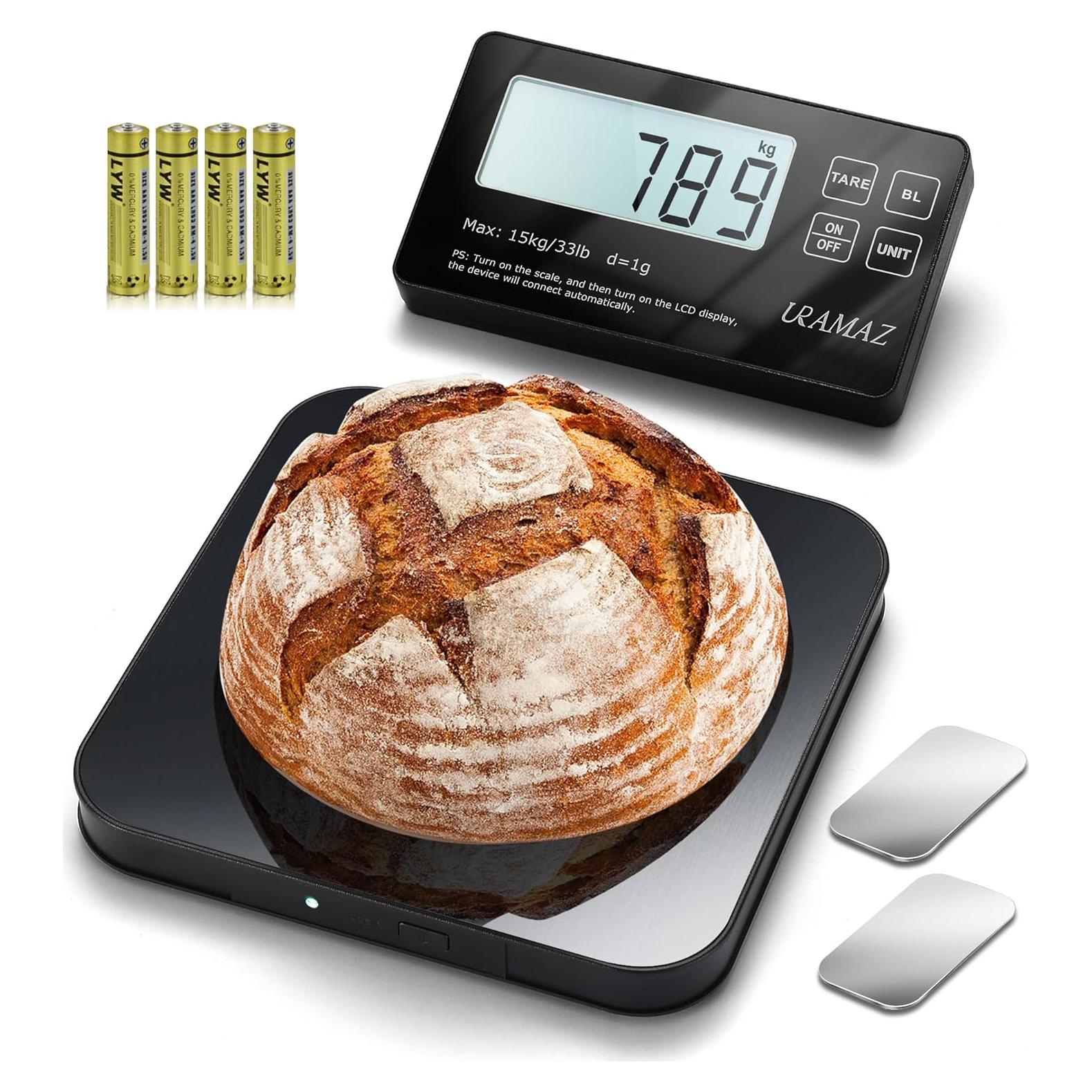 Báscula de Cocina URAMAZ 15kg Acero Inoxidable Pantalla LCD