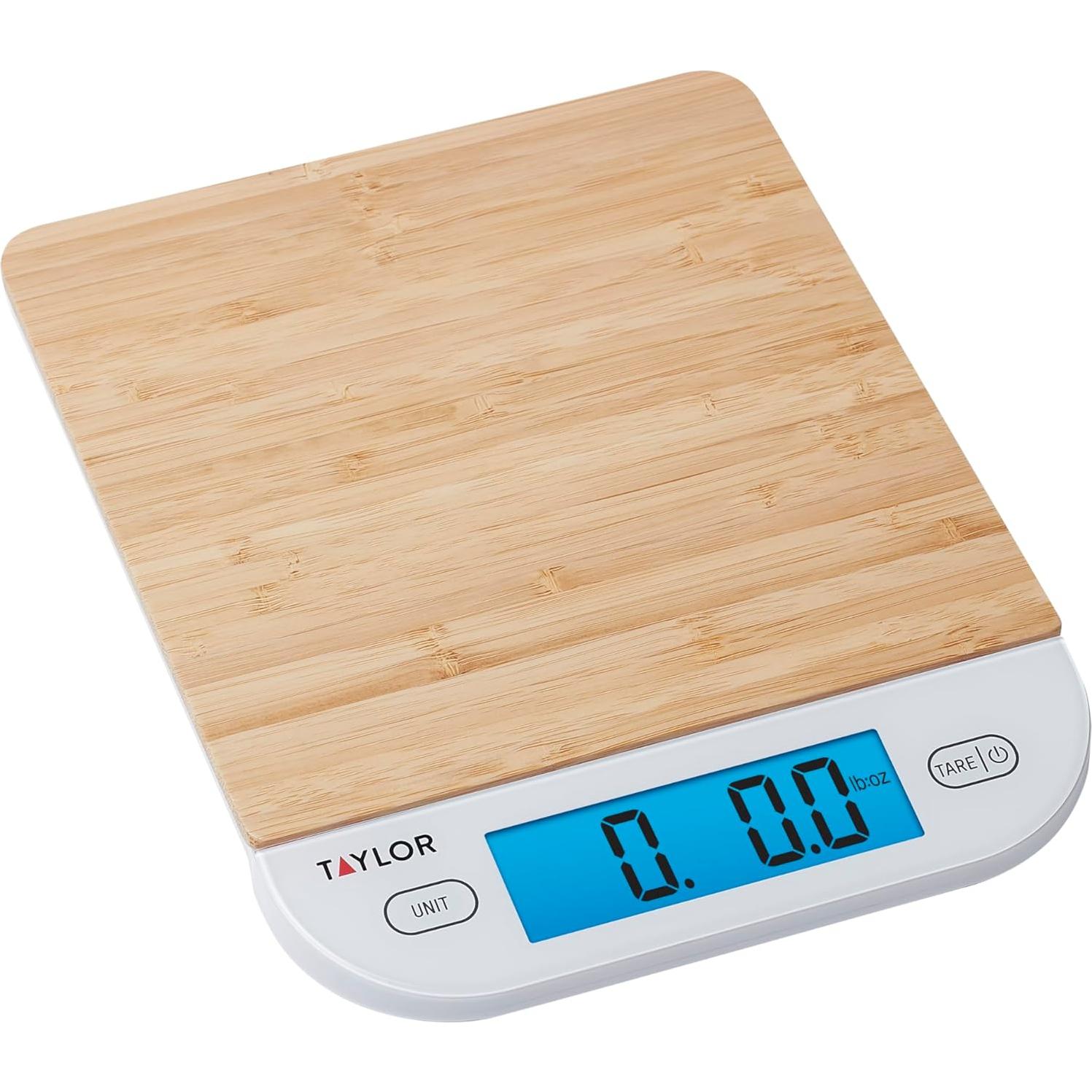 Báscula de Cocina Digital Taylor de Bambú 6.8 kg con Tara